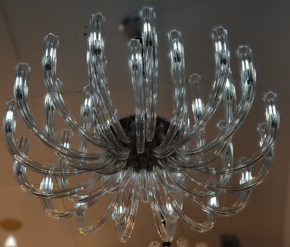 Luxury Modern Glass LED Chandelier Clear Spiral Pendant Light | 03 Sizes