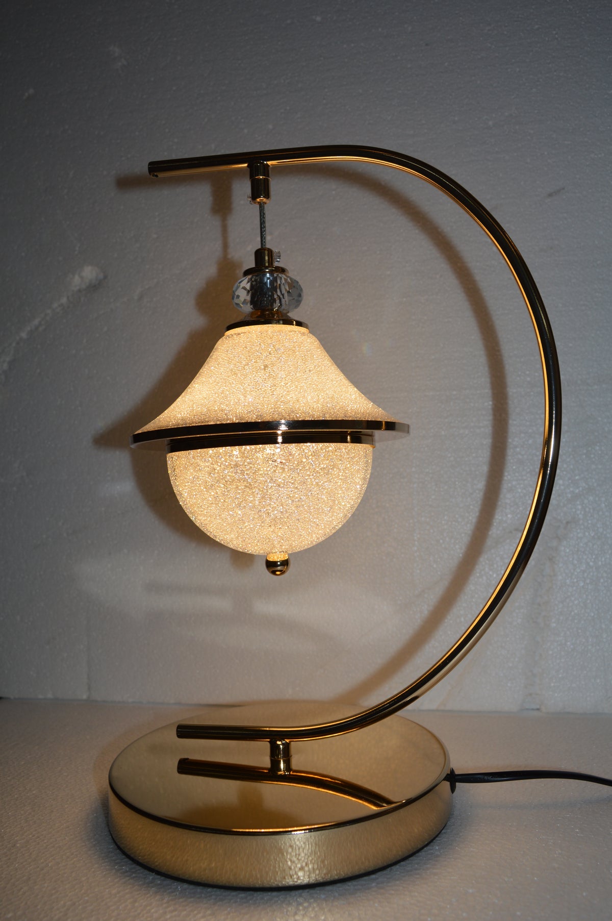 Luxury Curved Crystal LED Table Lamp Modern Double Globe