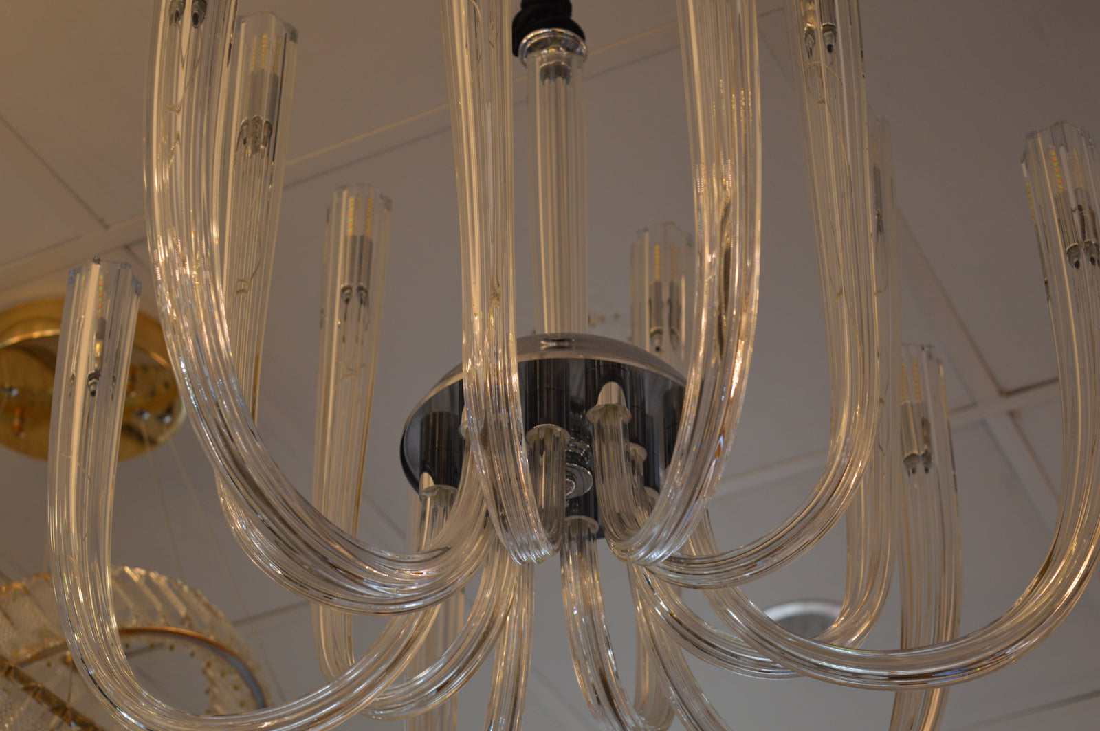 Modern Crystal Glass Bulb Chandelier Ceiling Light – Luxury Glass Arms Pendand