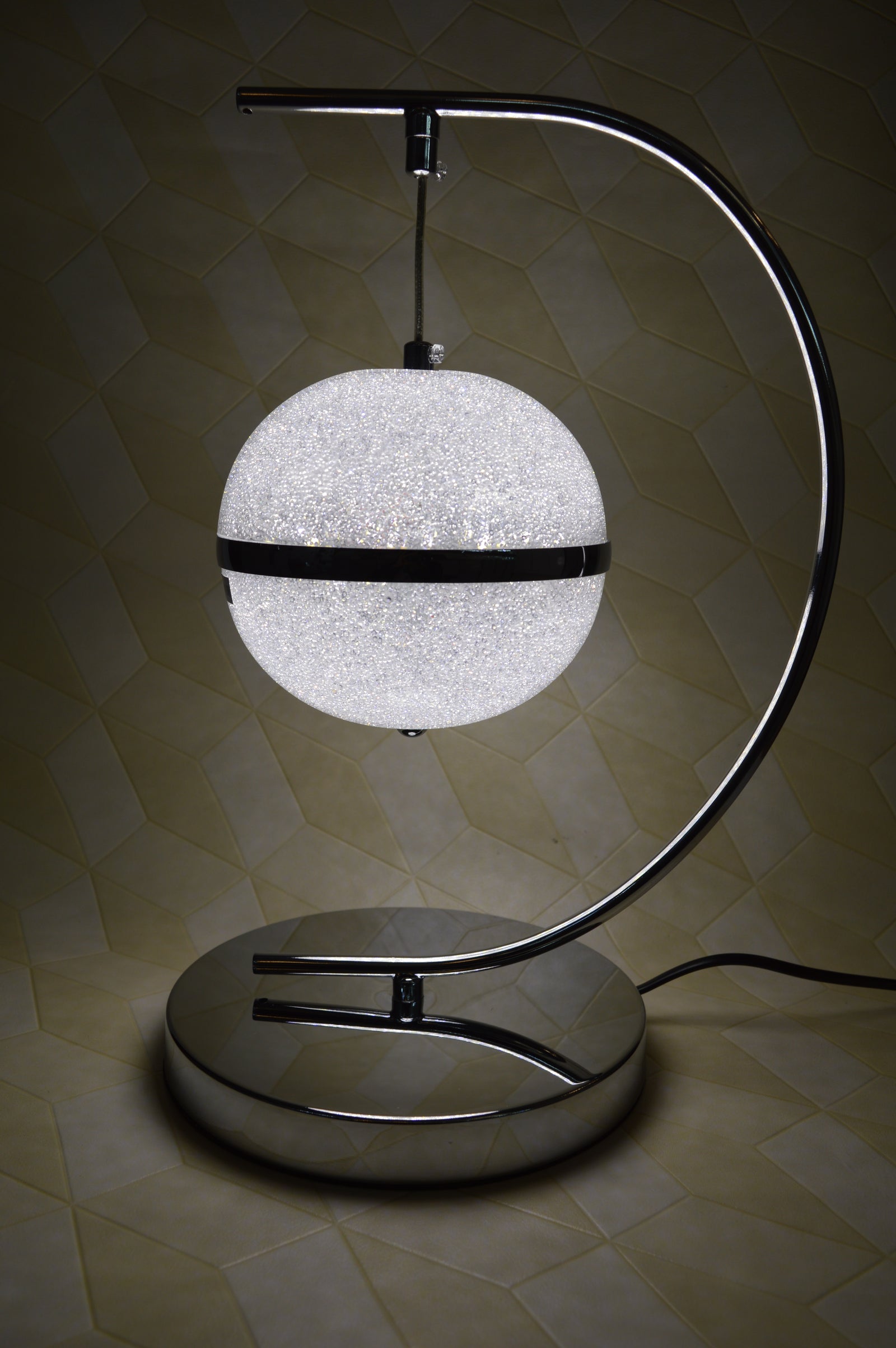 Luxury Gold Circular Crystal LED Table Lamp Modern Ring Bedside Floor Lamp Home