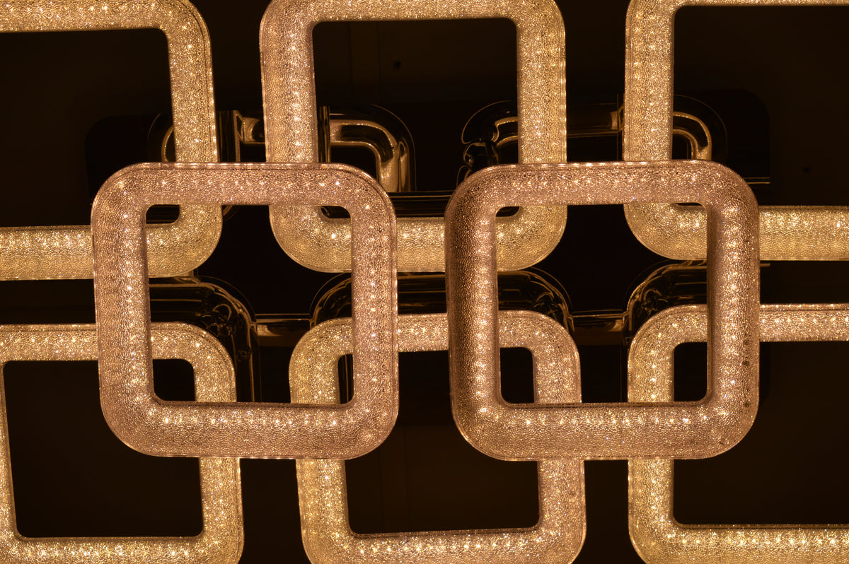 Squares & Rings Acrylic Panel LED Flush Mount Ceiling Lights -Colour Changing Feature -6221