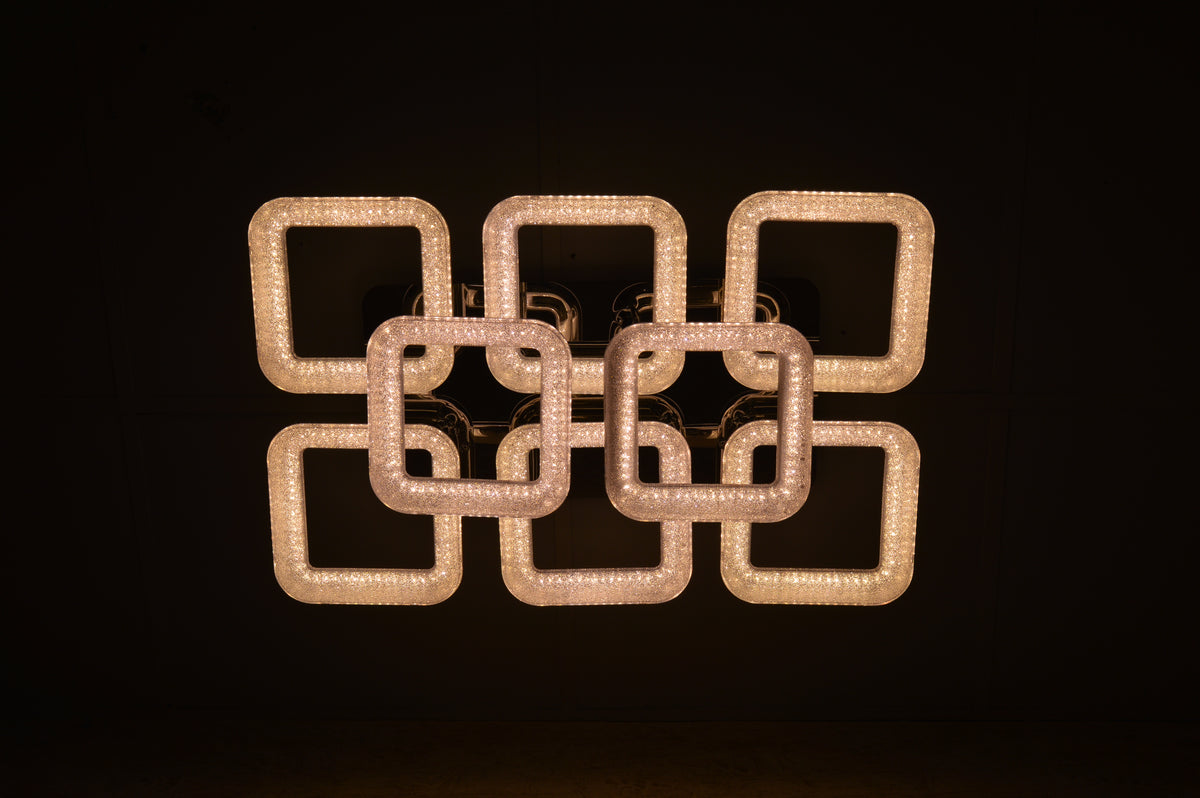 Squares & Rings Acrylic Panel LED Flush Mount Ceiling Lights -Colour Changing Feature -6221