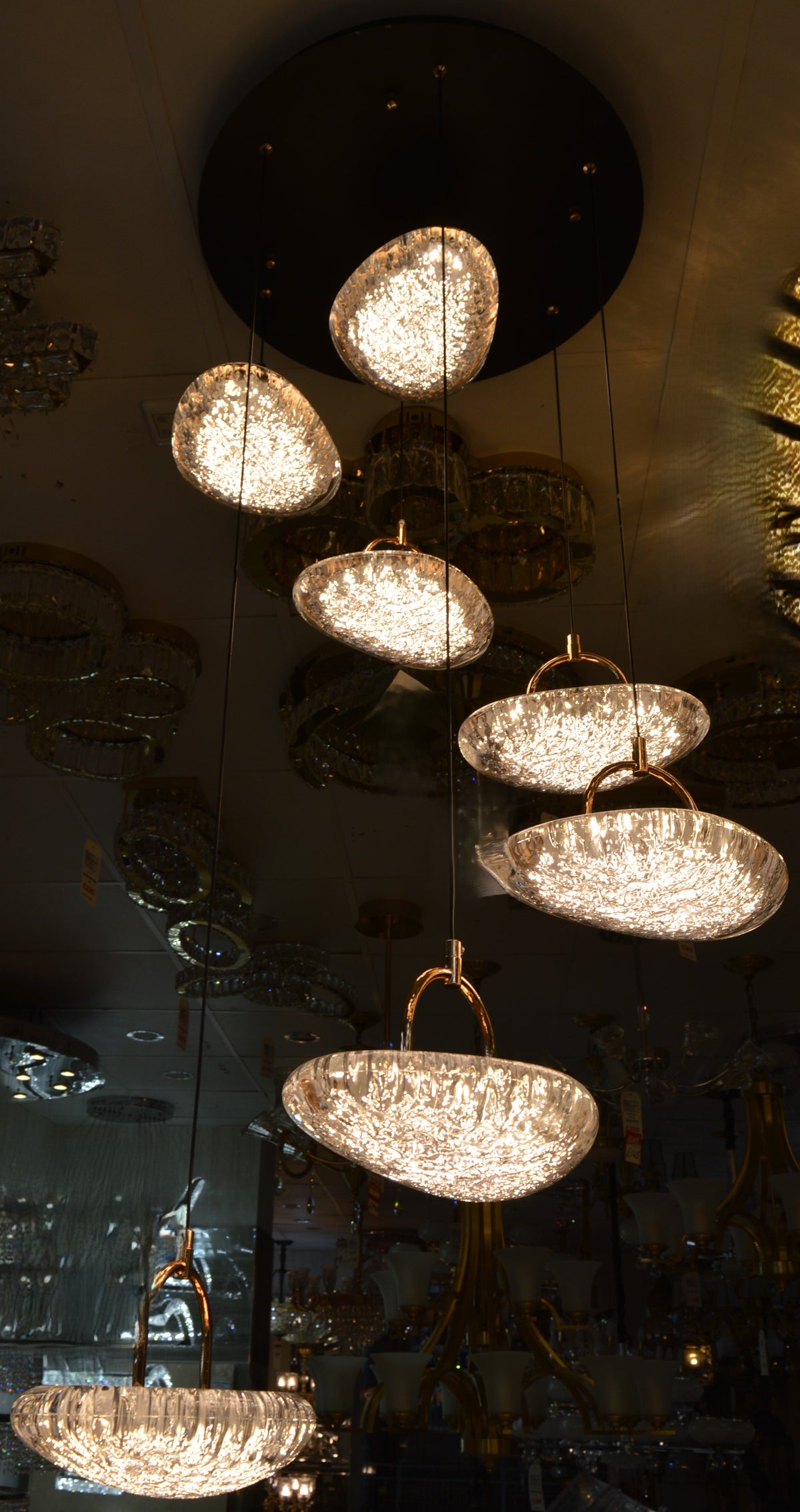 Luxury Drop Crystal LED Pendant Chandelier Black Ceiling Light Modern - 3 Sizes