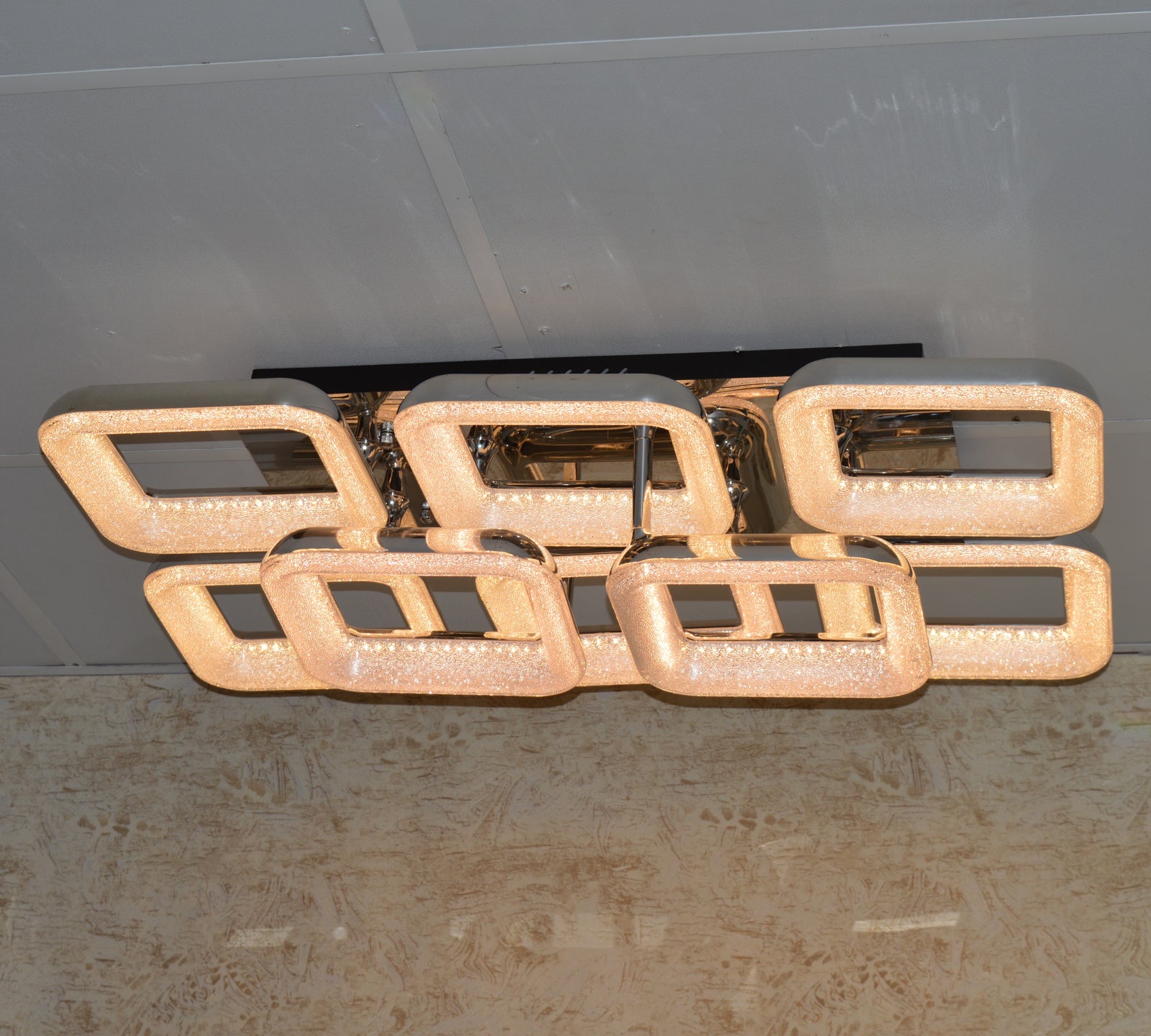 Squares & Rings Acrylic Panel LED Flush Mount Ceiling Lights -Colour Changing Feature -6221