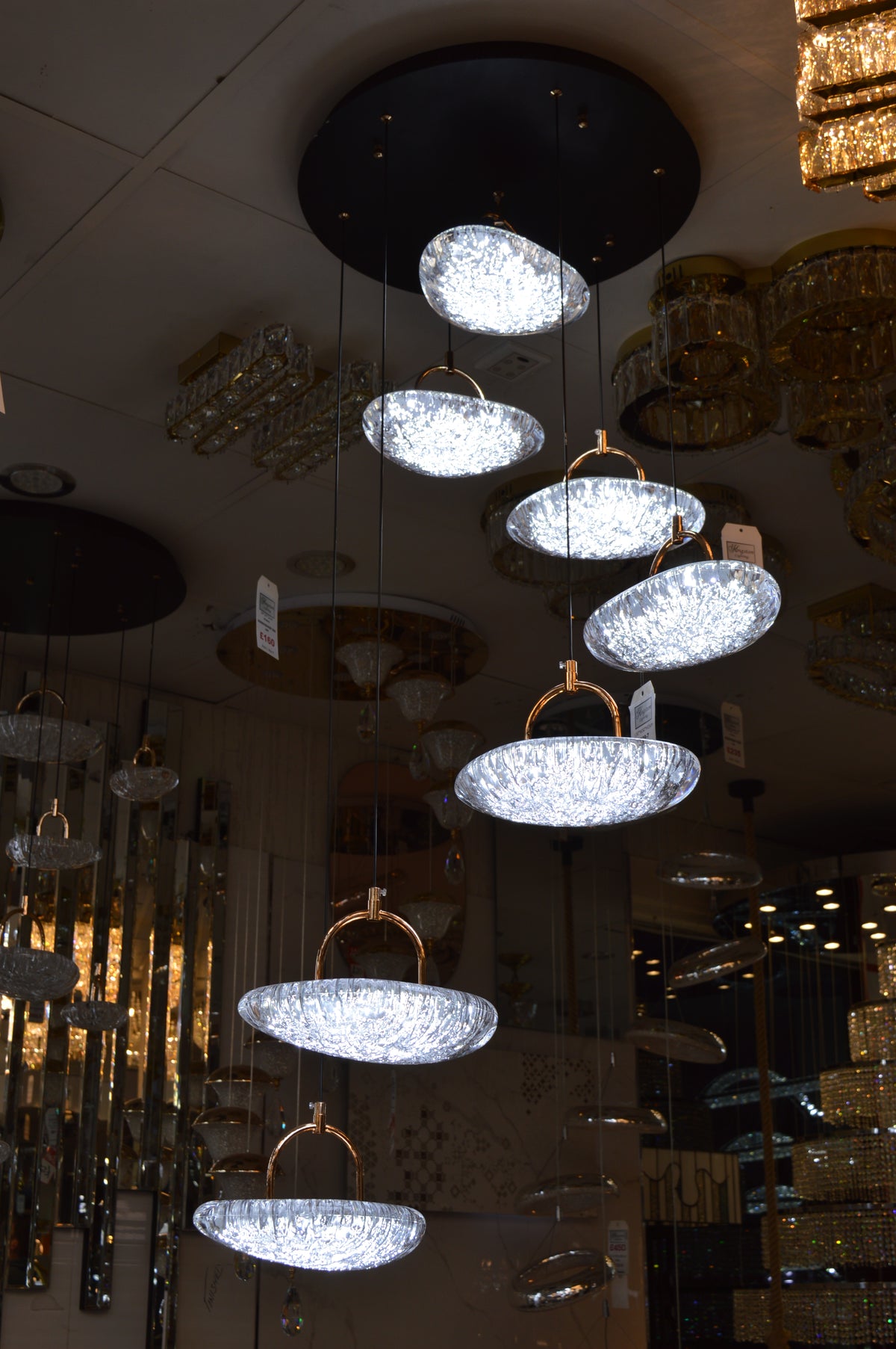 Luxury Drop Crystal LED Pendant Chandelier Black Ceiling Light Modern - 3 Sizes