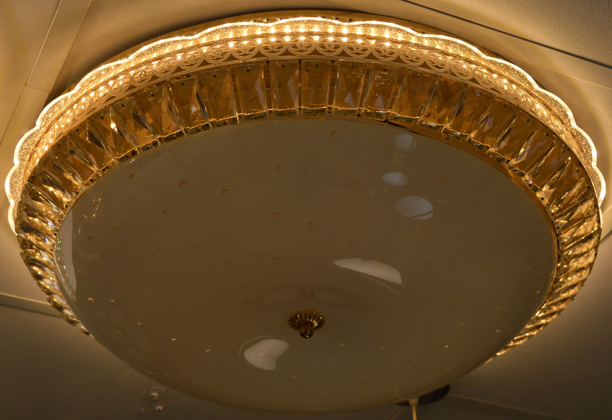 Luxury Gold Crystal LED Ceiling Light –Starry Sky Flush Mount Light
