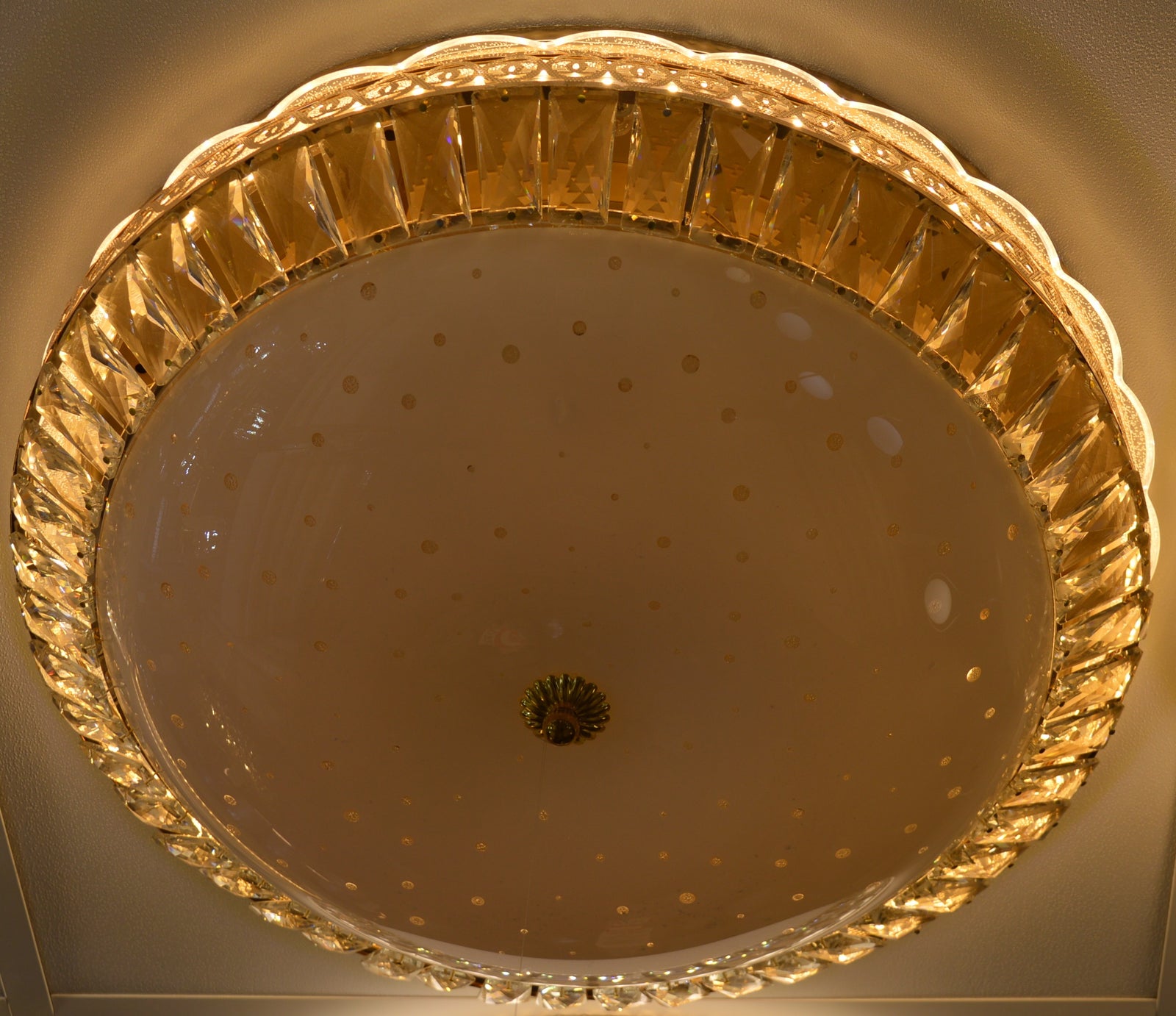 Luxury Gold Crystal LED Ceiling Light –Starry Sky Flush Mount Light