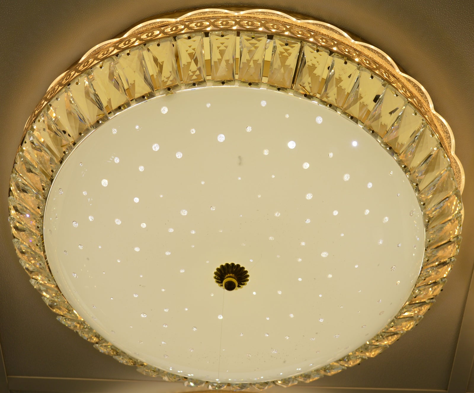 Luxury Gold Crystal LED Ceiling Light –Starry Sky Flush Mount Light