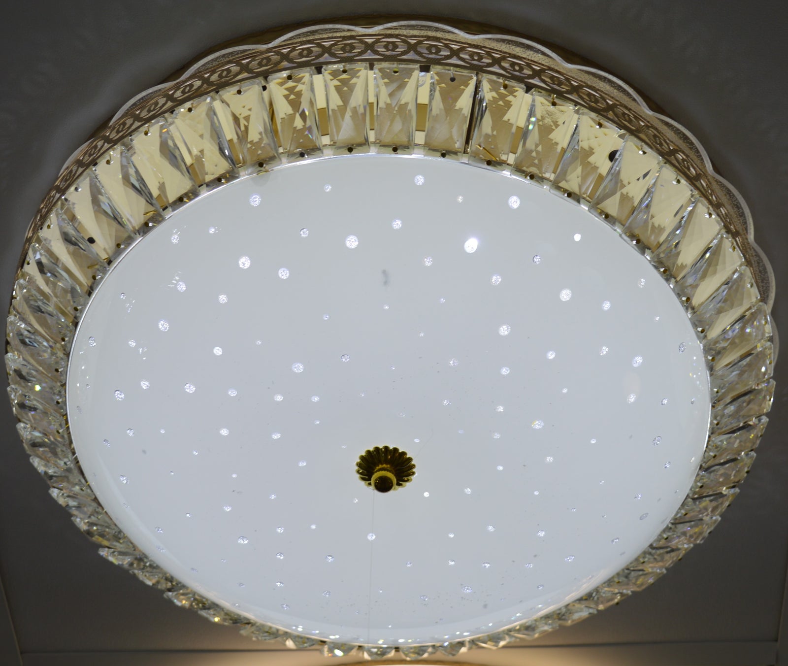 Luxury Gold Crystal LED Ceiling Light –Starry Sky Flush Mount Light