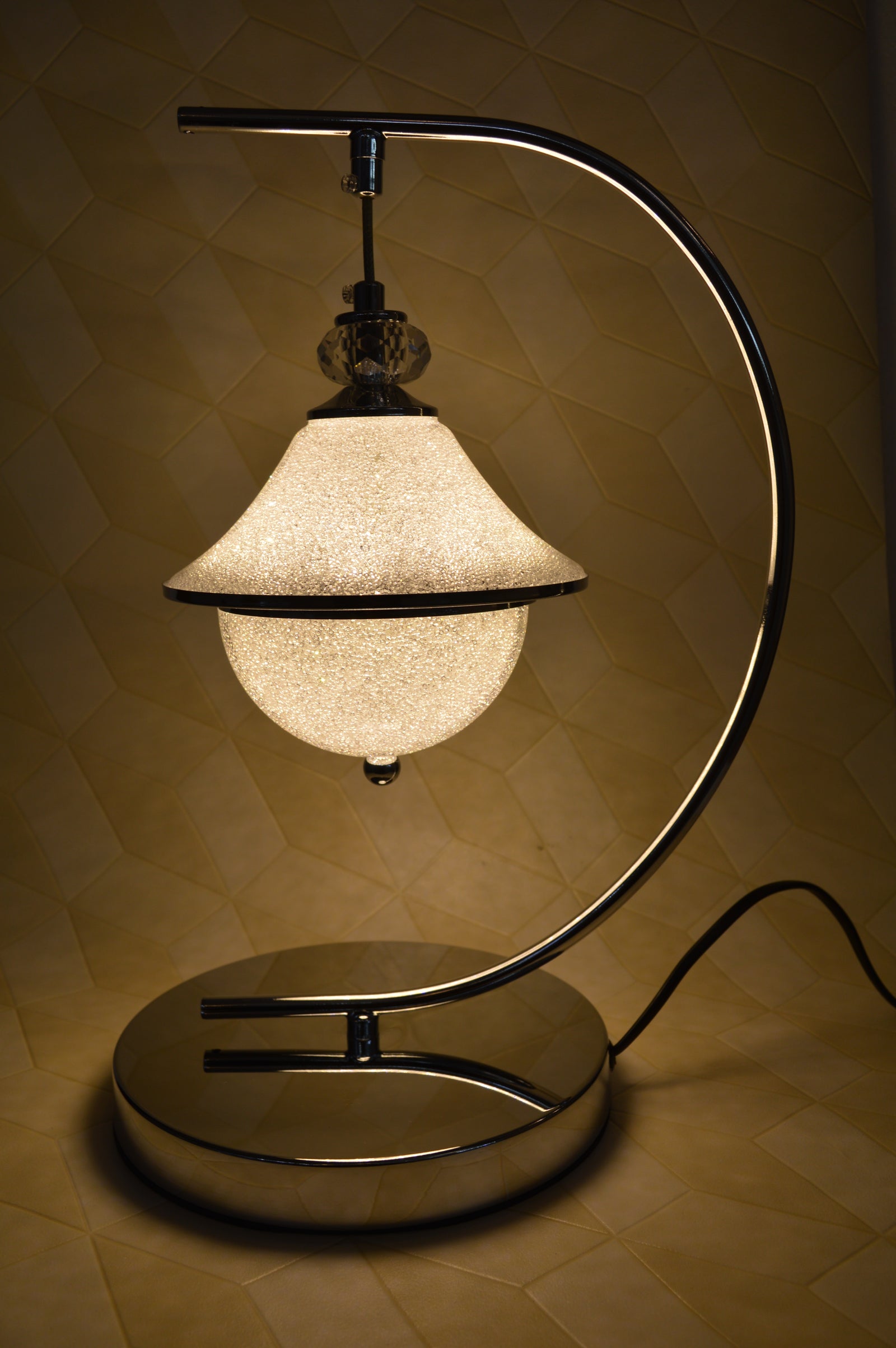 Luxury Curved Crystal LED Table Lamp Modern Double Globe