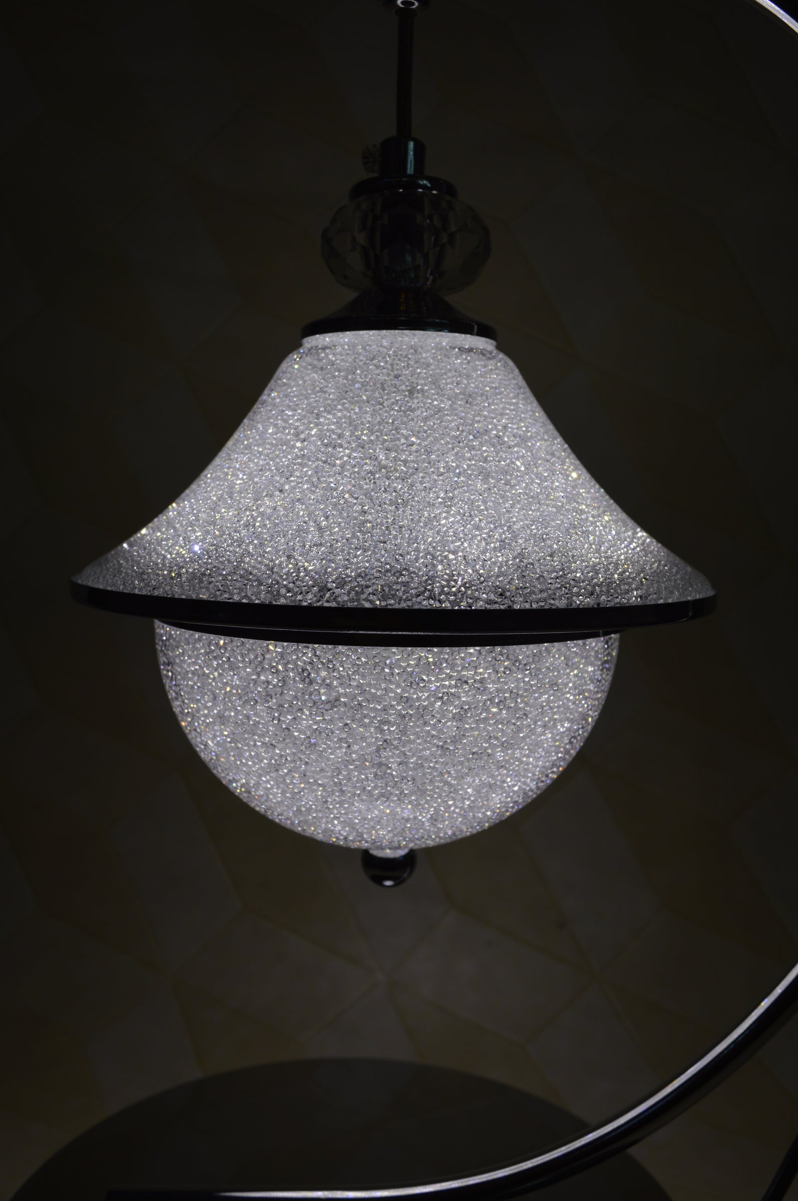 Luxury Curved Crystal LED Table Lamp Modern Double Globe