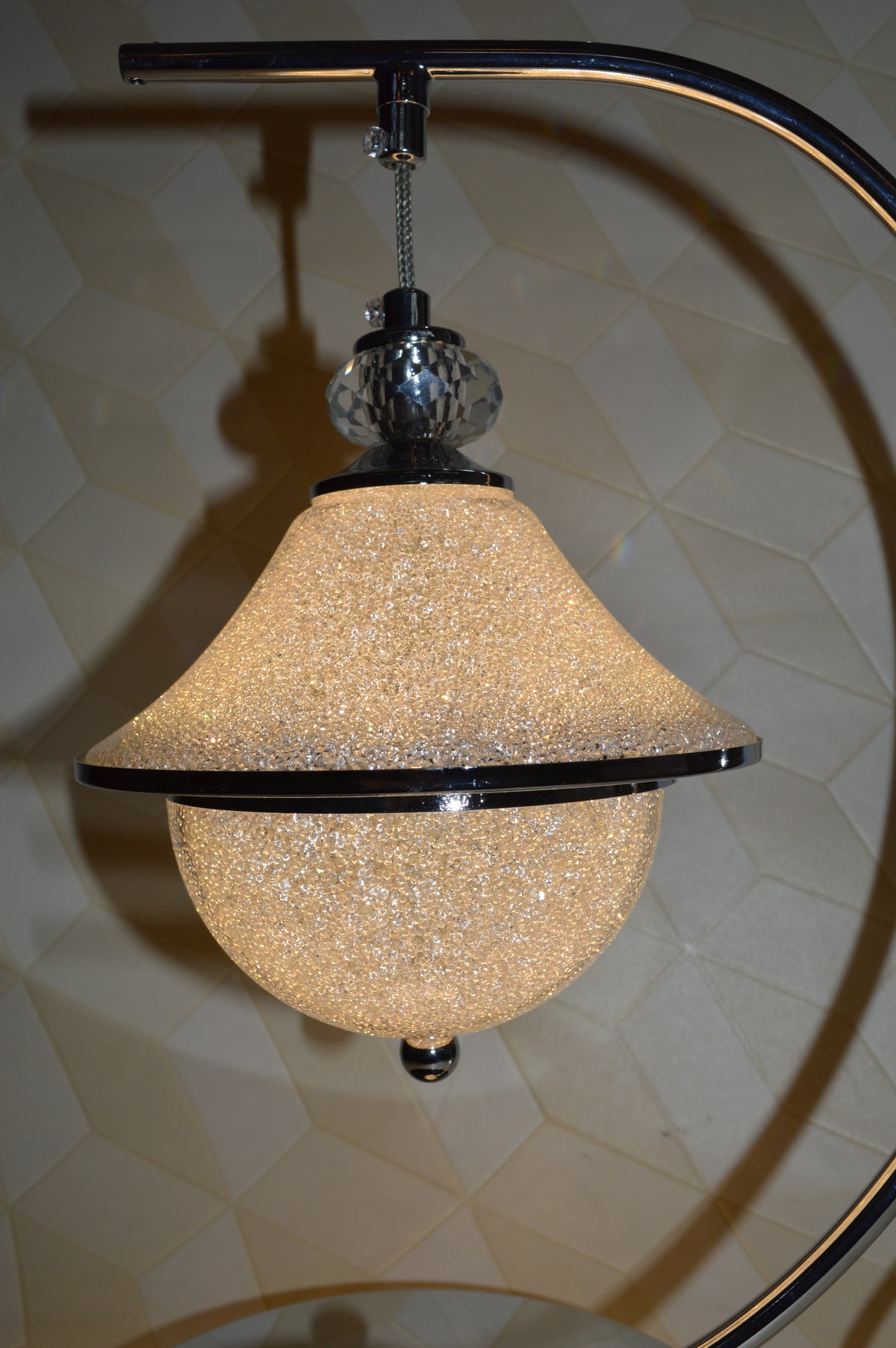 Luxury Curved Crystal LED Table Lamp Modern Double Globe