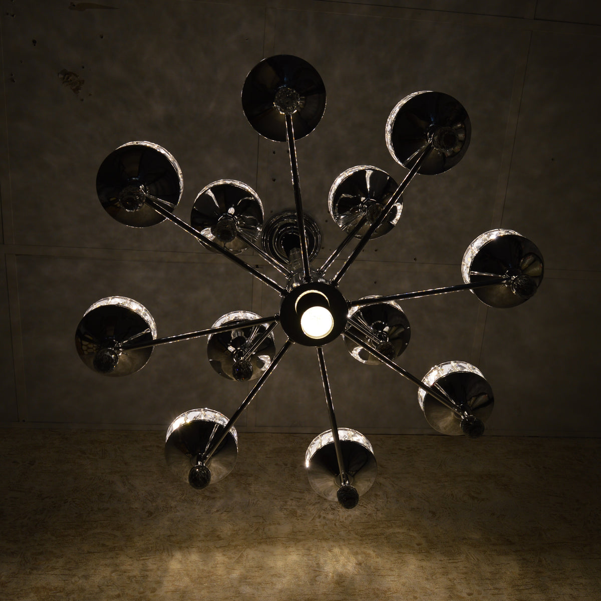 Crystallic Glitter Chandelier with colour changing feature in Gold / Silver-2126