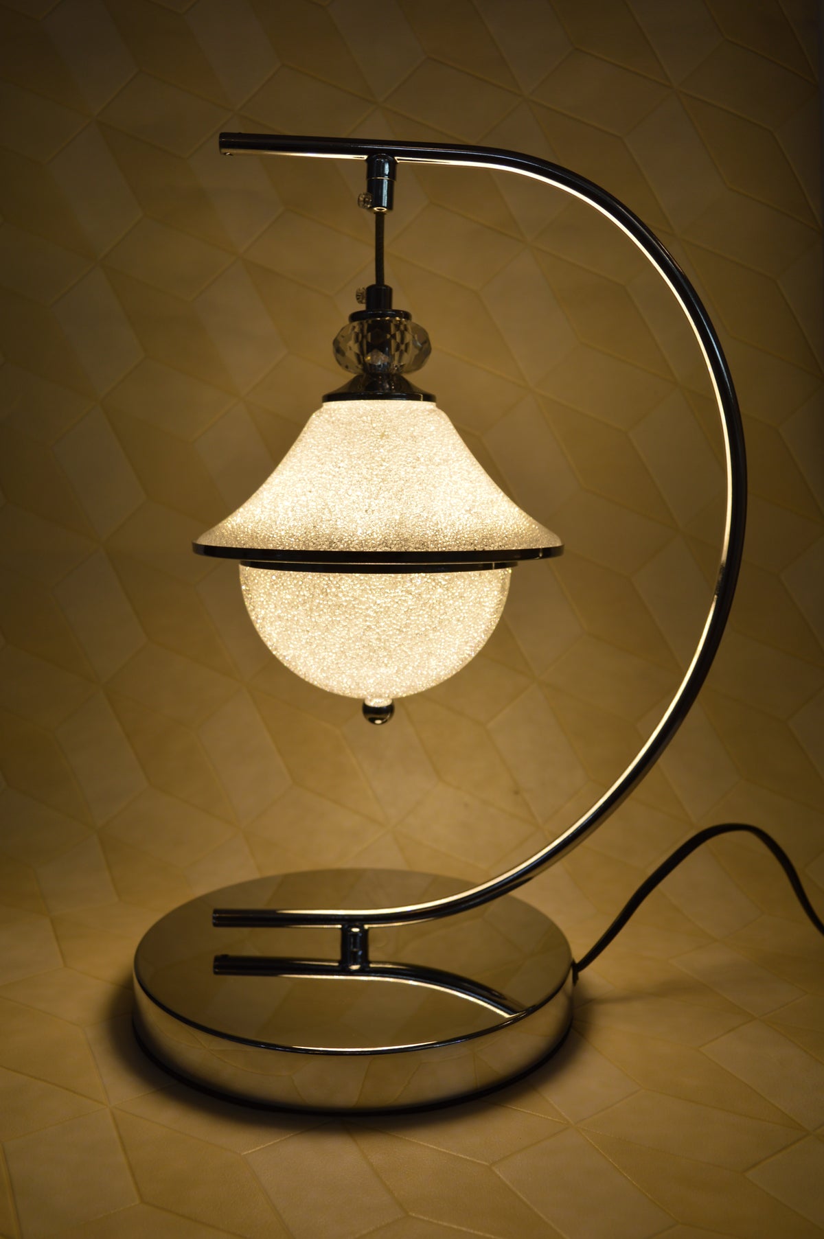 Luxury Curved Crystal LED Table Lamp Modern Double Globe