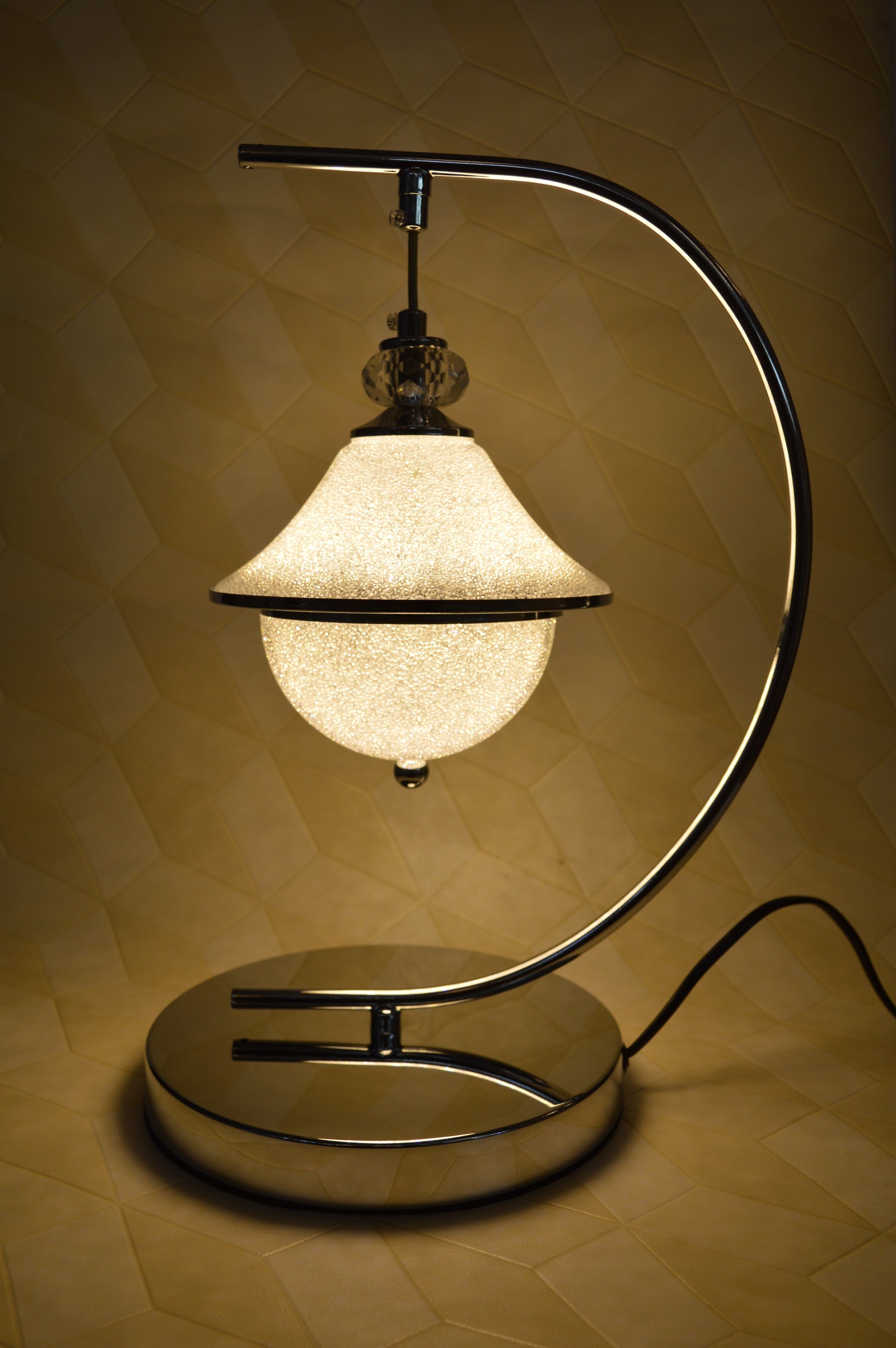 Luxury Curved Crystal LED Table Lamp Modern Double Globe