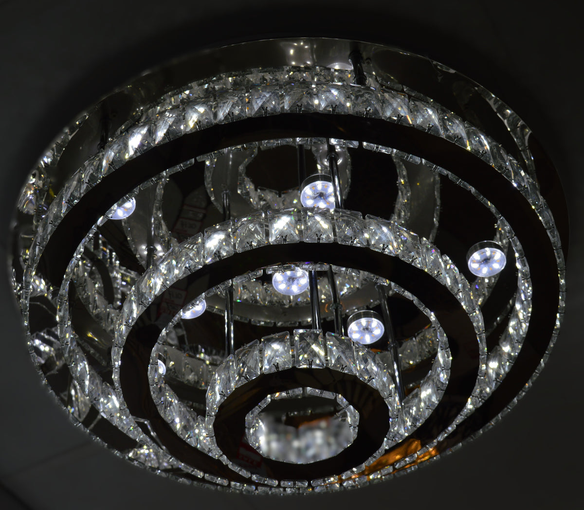 Luxury 3-Ring Crystal LED Ceiling Light Chandelier