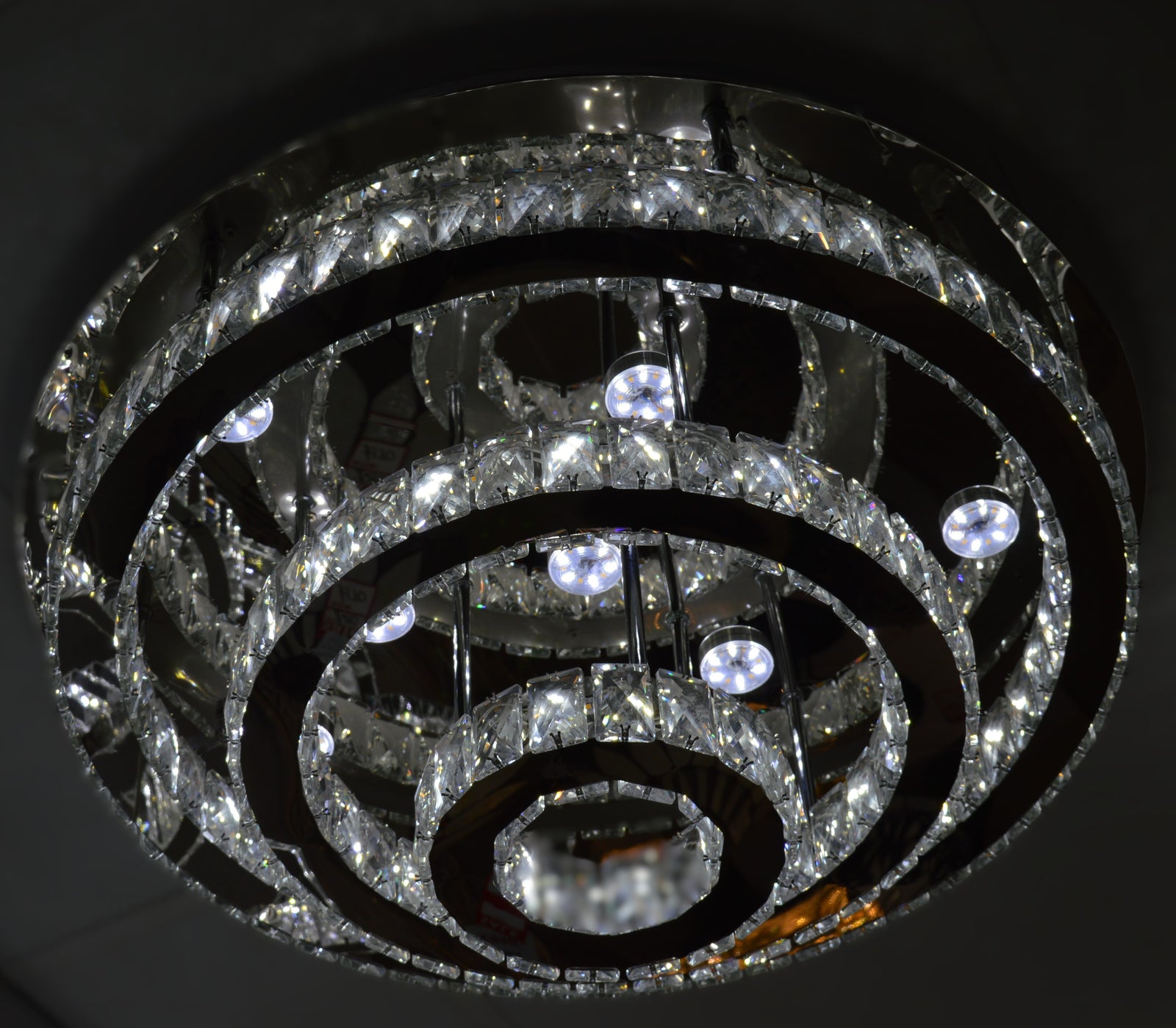 Luxury 3-Ring Crystal LED Ceiling Light Chandelier