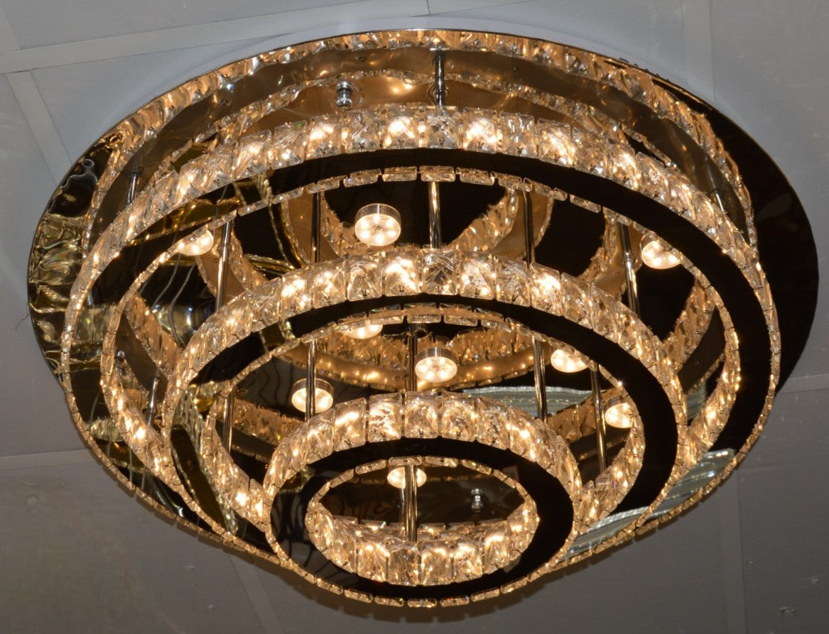 Luxury 3-Ring Crystal LED Ceiling Light Chandelier