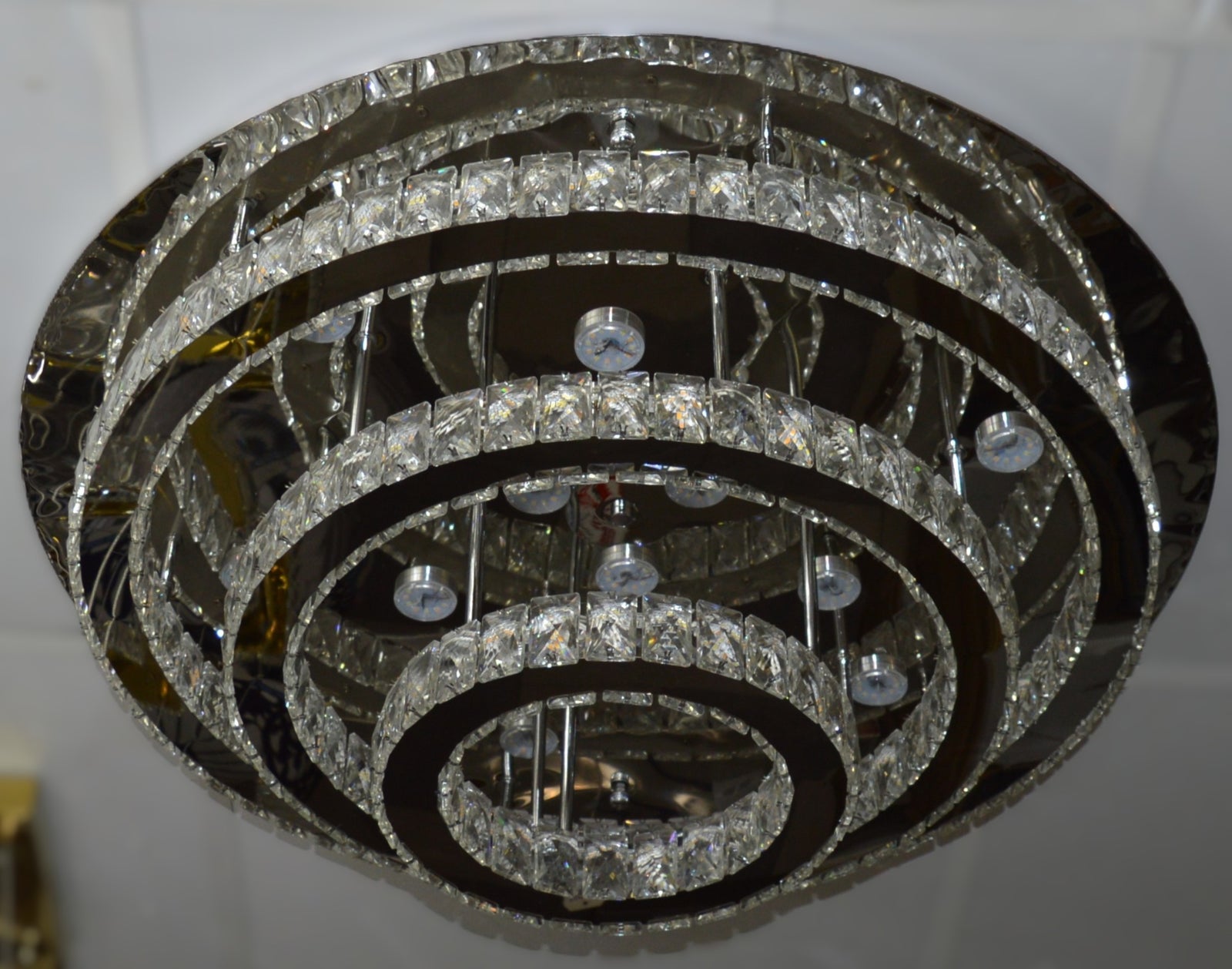 Luxury 3-Ring Crystal LED Ceiling Light Chandelier