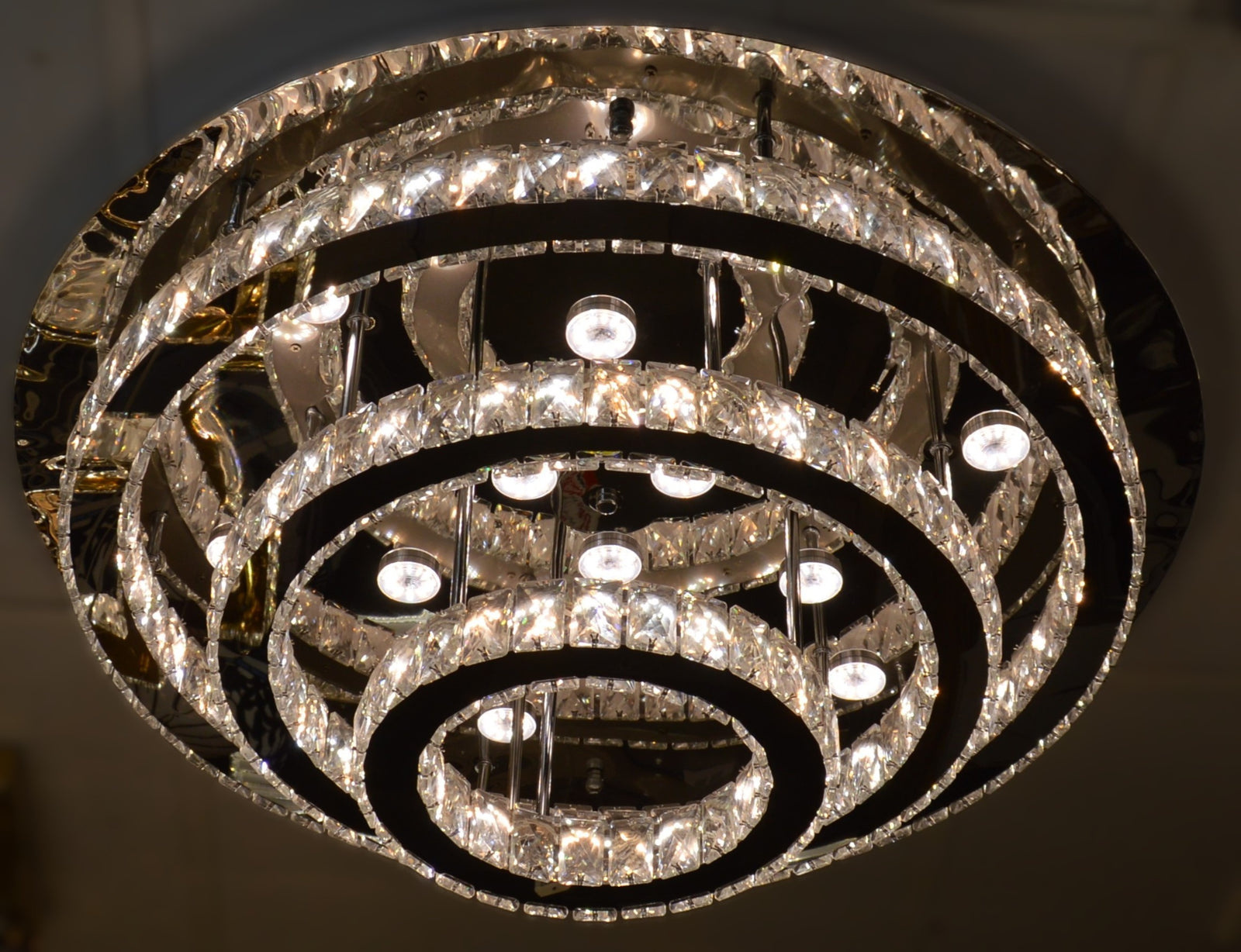 Luxury 3-Ring Crystal LED Ceiling Light Chandelier