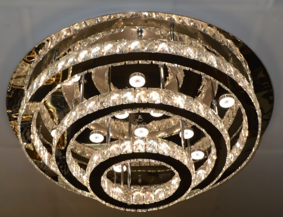 Luxury 3-Ring Crystal LED Ceiling Light Chandelier