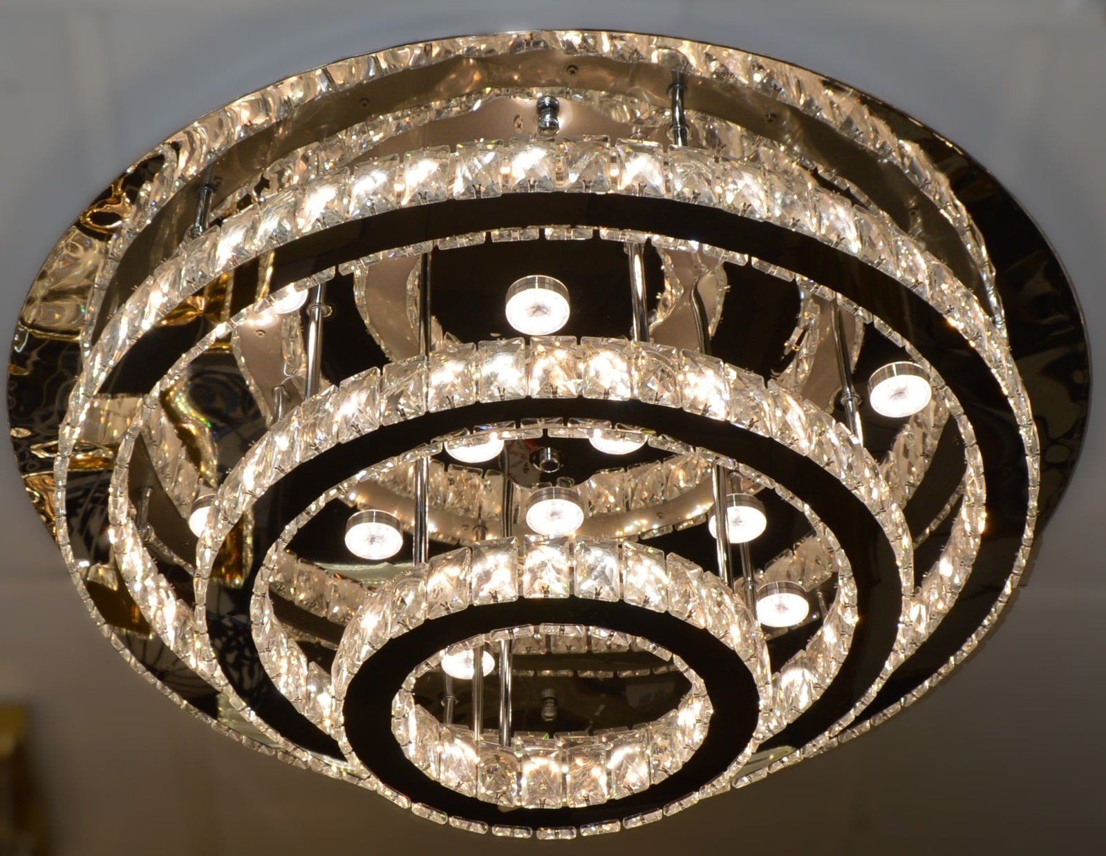Luxury 3-Ring Crystal LED Ceiling Light Chandelier