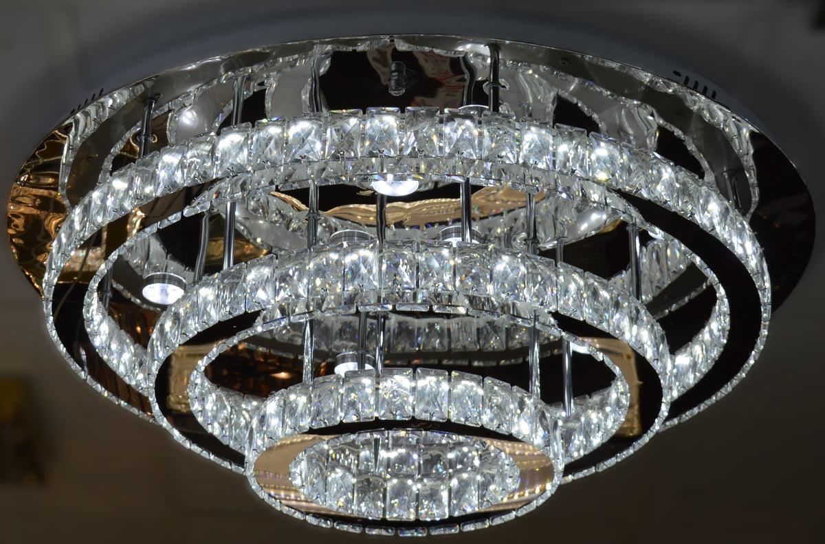 Luxury 3-Ring Crystal LED Ceiling Light Chandelier