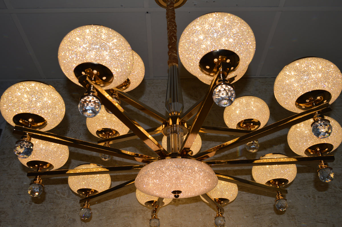 Crystal Glob Chandelier Pendant Ceiling Light with Colour Changing feature-2113