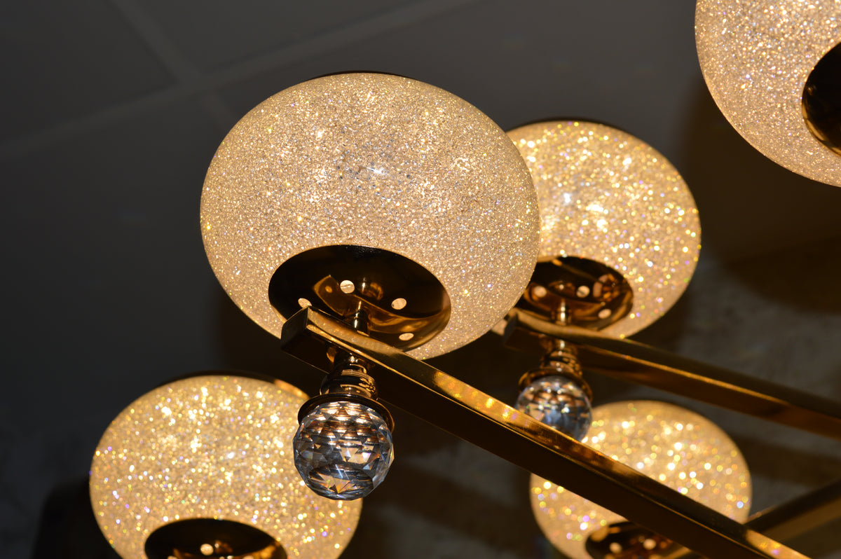 Crystal Glob Chandelier Pendant Ceiling Light with Colour Changing feature-2113