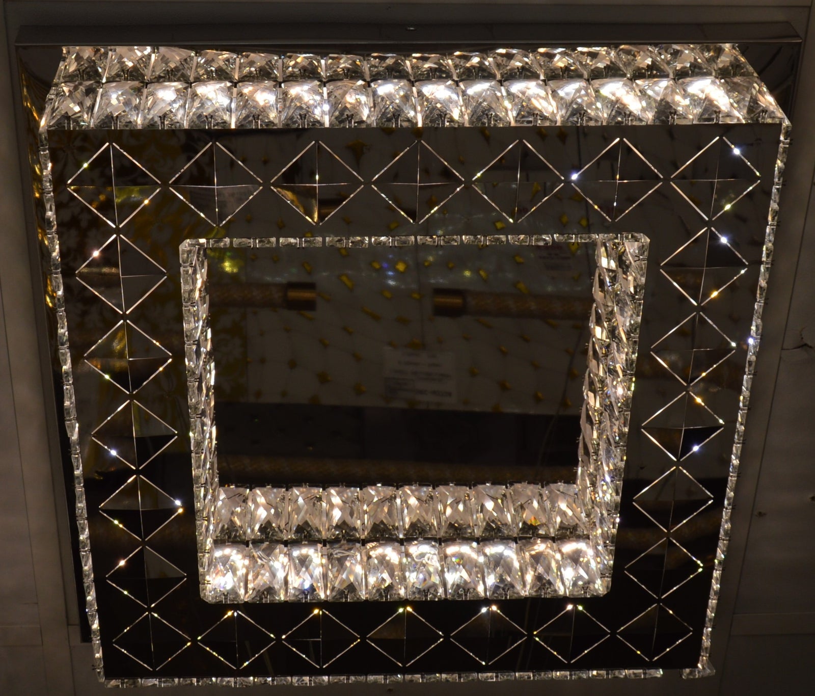Modern Square Crystal LED Ceiling Light Flush Mount Luxury Chandelier