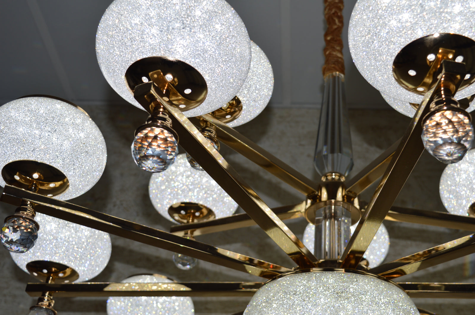 Modern Crystal LED Chandelier Ceiling Pendant – Glass Shades - Multi Variants