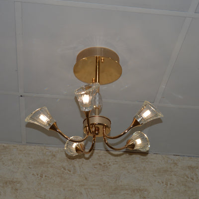 Crystal upward Cone Modern Ceiling Lights in Gold / Silver-2109