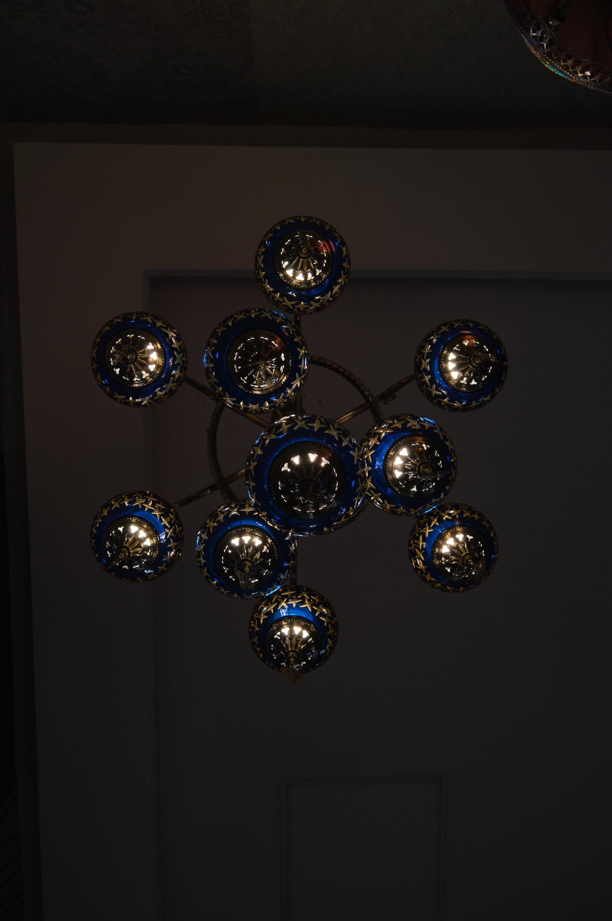 Turkish Blue 10 Globes Chandelier-adjustable Height-ZQC022/10