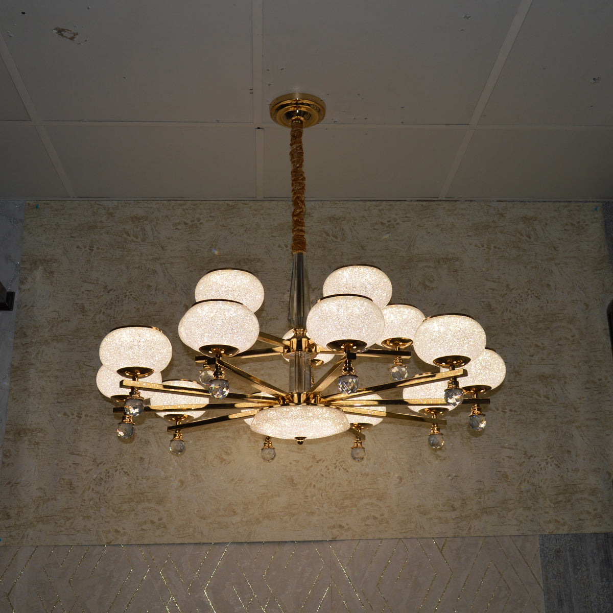 Modern Crystal LED Chandelier Ceiling Pendant – Glass Shades - Multi Variants