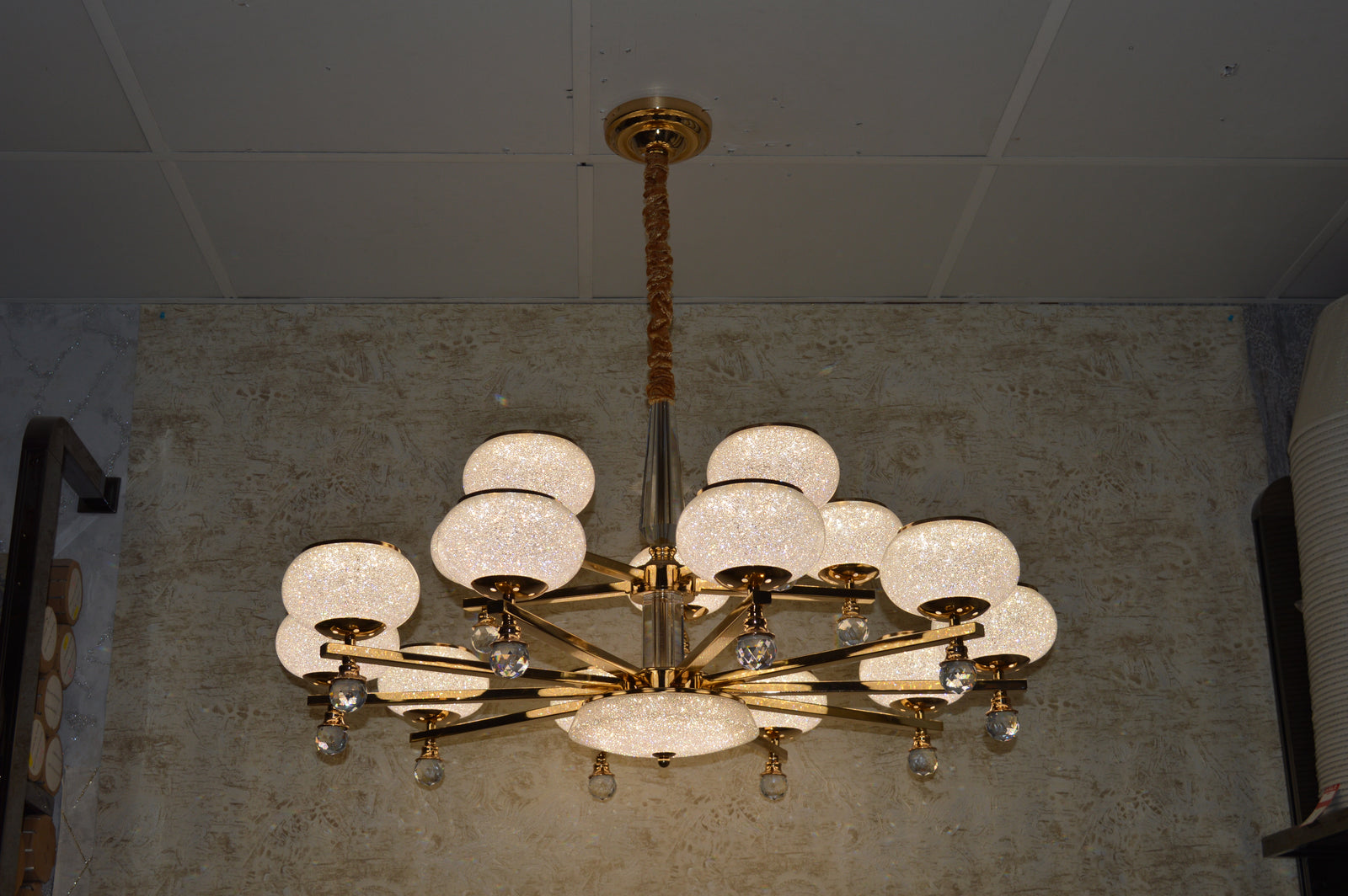 Modern Crystal LED Chandelier Ceiling Pendant – Glass Shades - Multi Variants