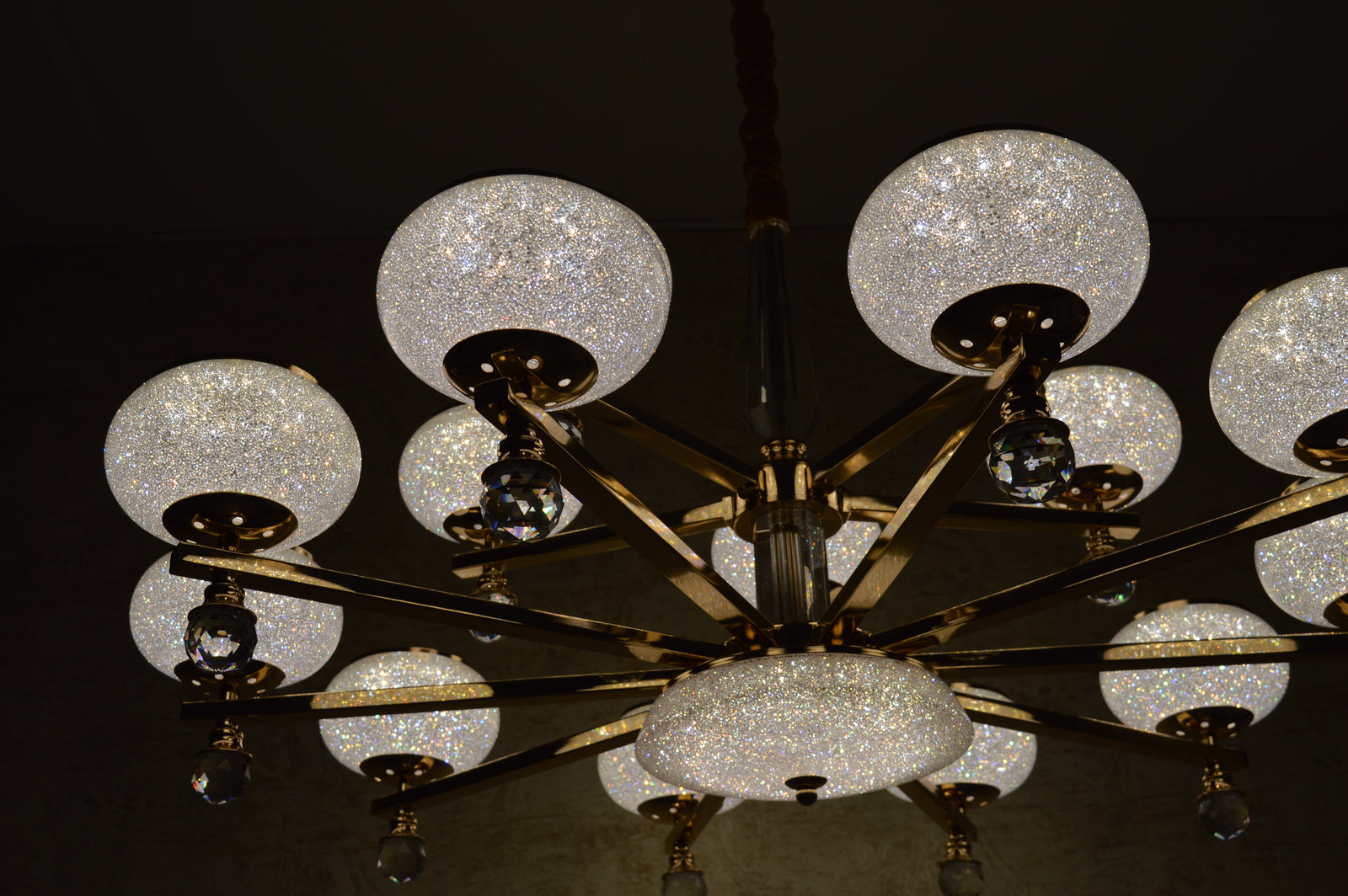Crystal Glob Chandelier Pendant Ceiling Light with Colour Changing feature-2113