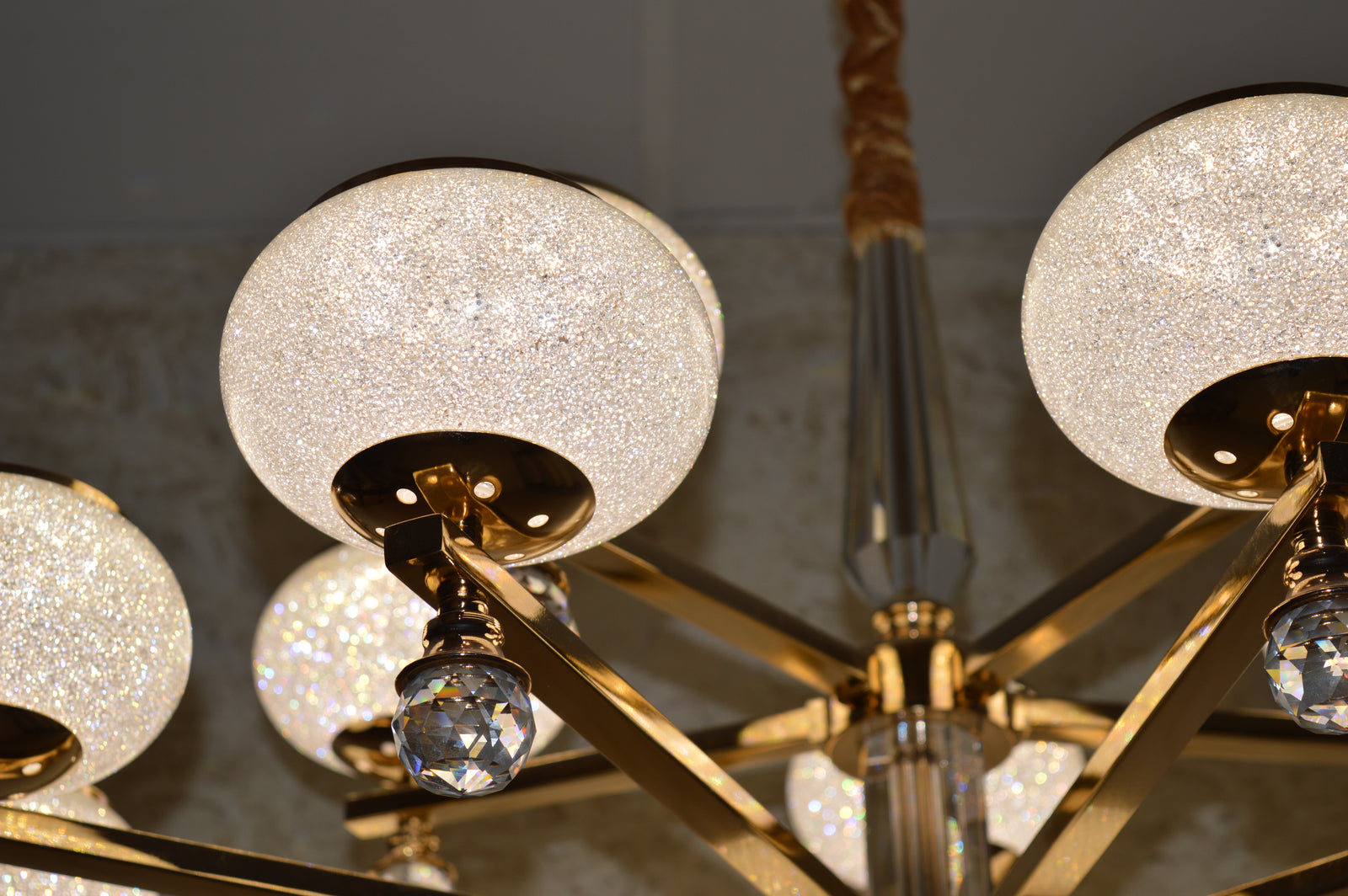 Crystal Glob Chandelier Pendant Ceiling Light with Colour Changing feature-2113