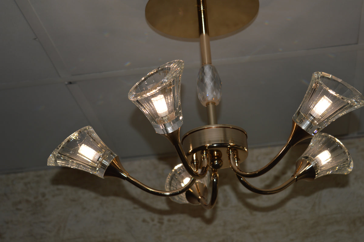 Crystal upward Cone Modern Ceiling Lights in Gold / Silver-2109