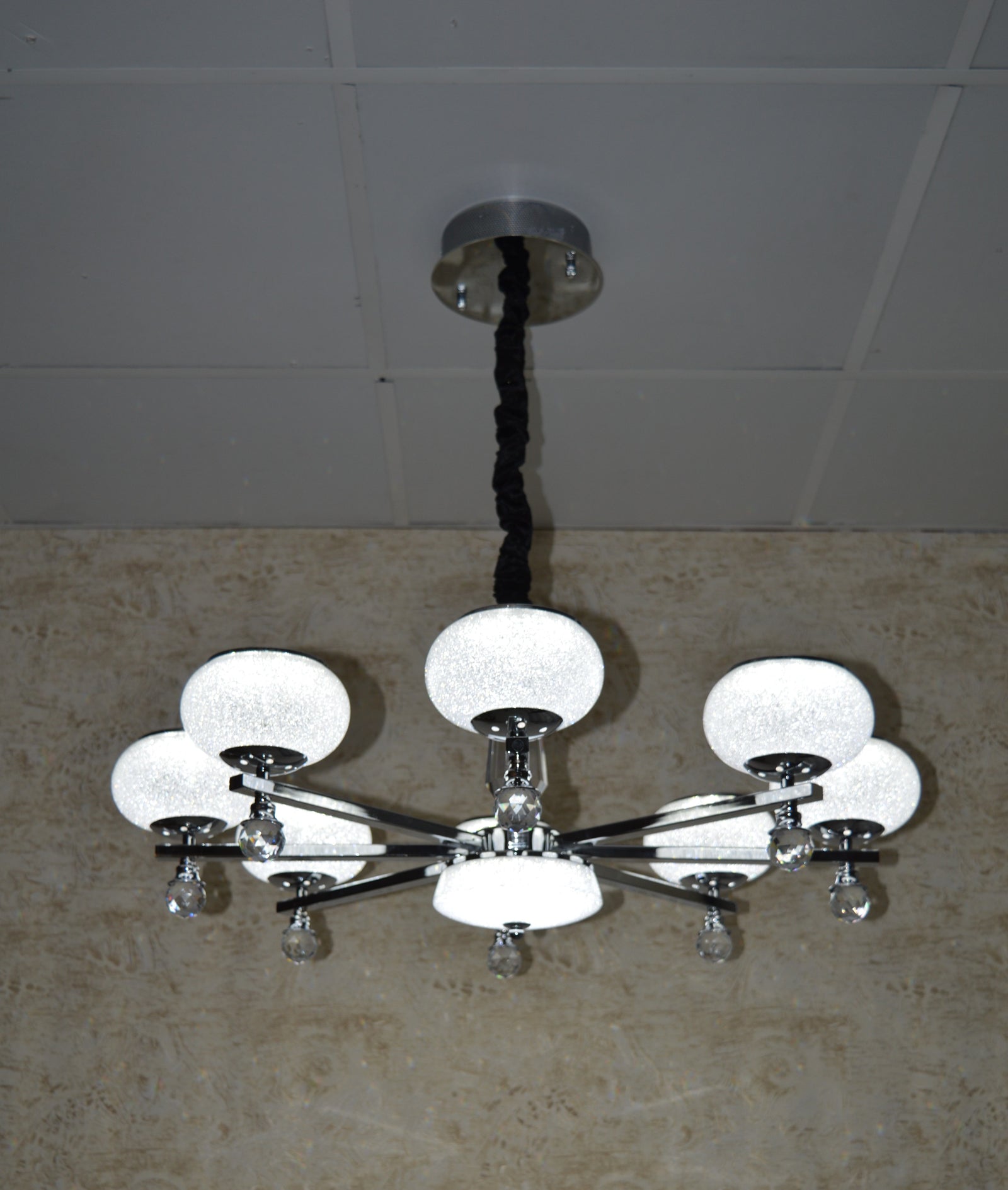 Crystal Glob Chandelier Pendant Ceiling Light with Colour Changing feature-2113