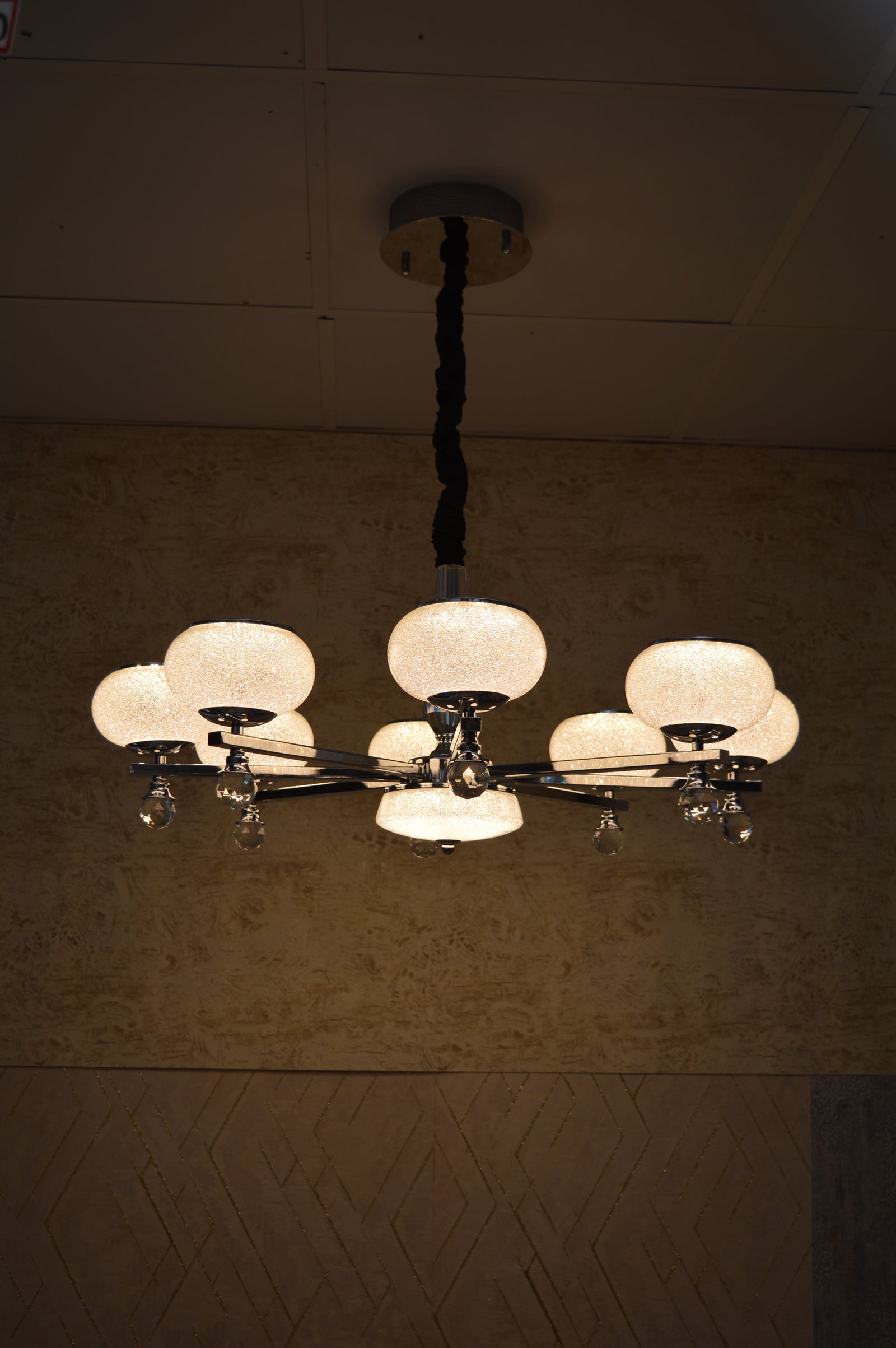 Modern Crystal LED Chandelier Ceiling Pendant – Glass Shades - Multi Variants