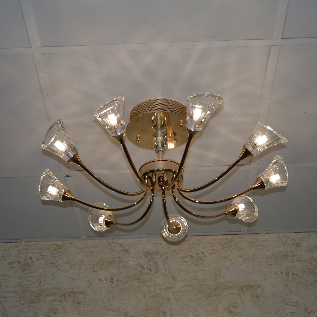 Luxury Crystal Glass Ceiling Chandelier – Modern LED Pendant 02 Colour 02 Size