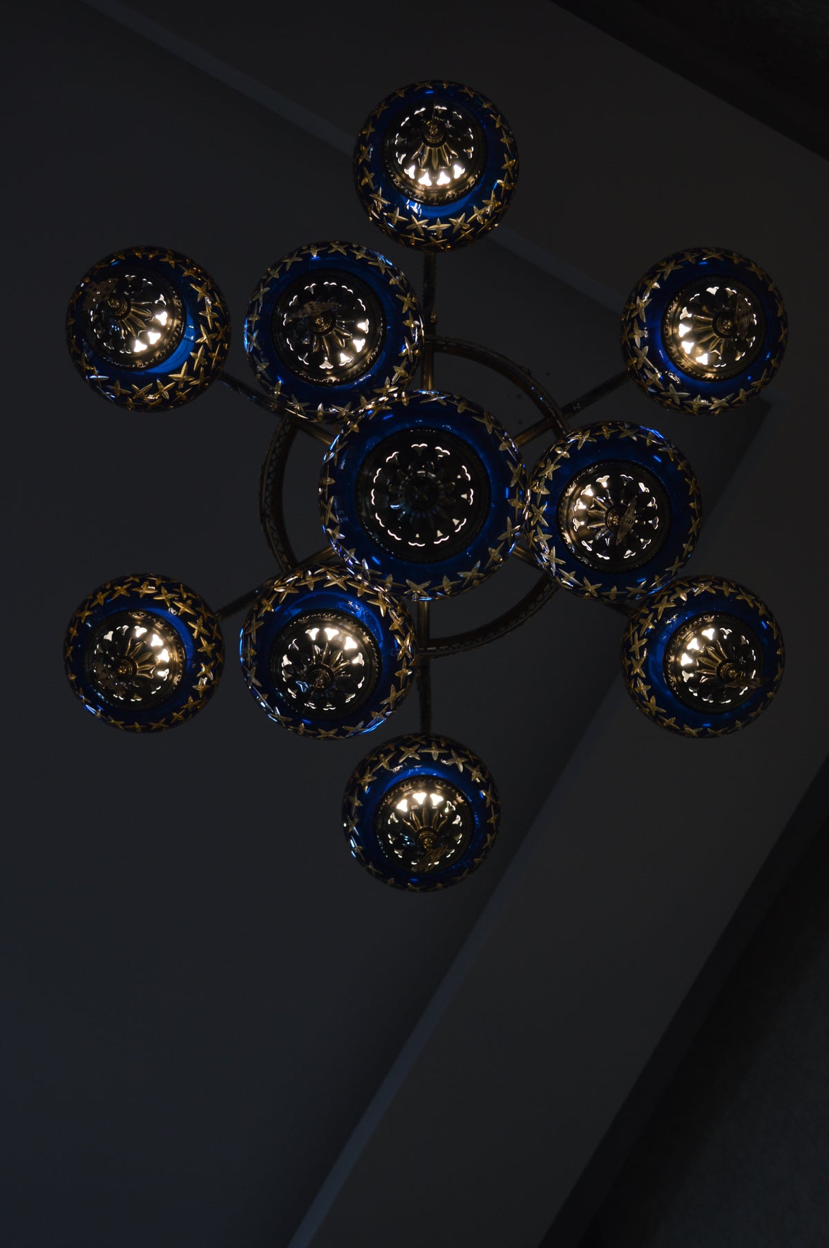 Turkish Blue 10 Globes Chandelier-adjustable Height-ZQC022/10
