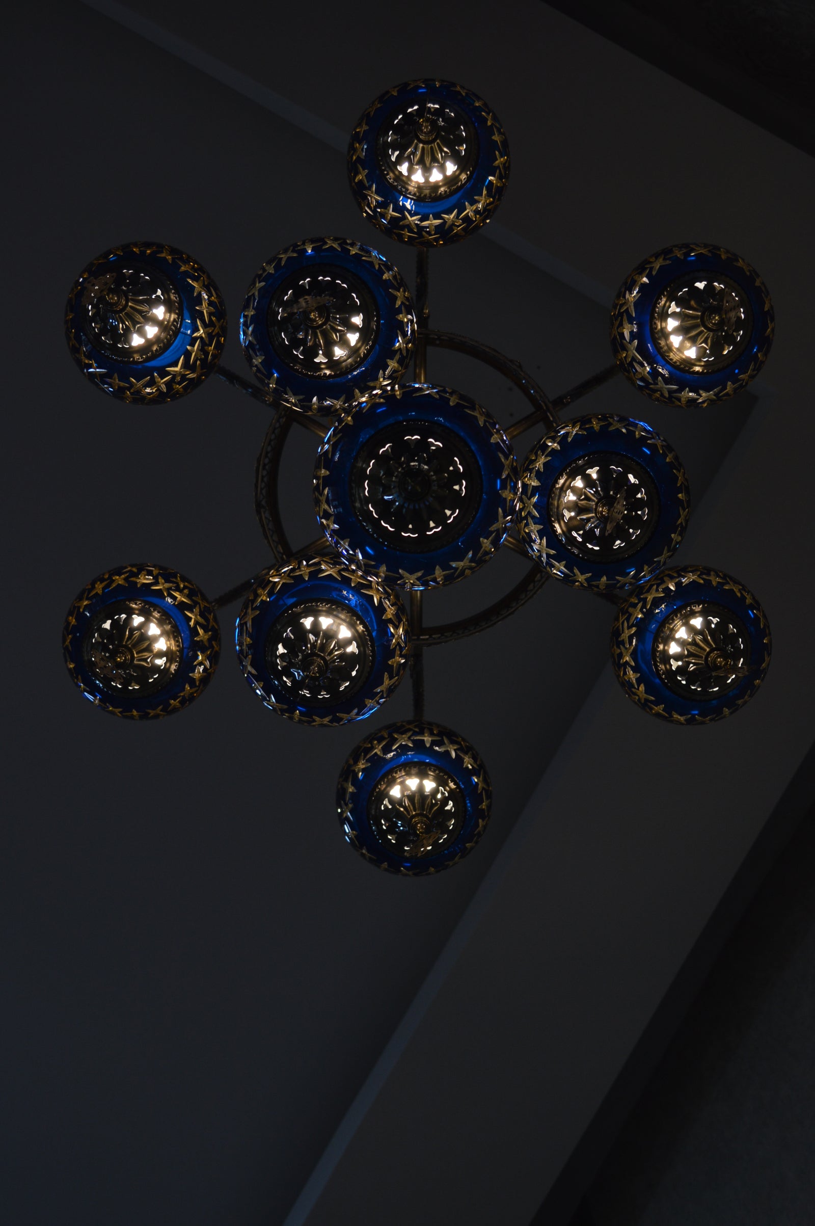 Turkish Blue 10 Globes Chandelier-adjustable Height-ZQC022/10