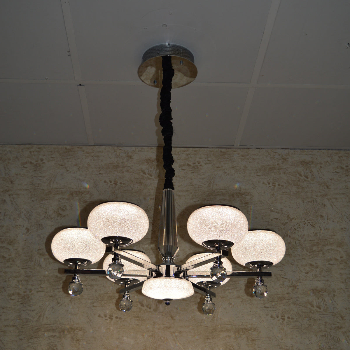 Modern Crystal LED Chandelier Ceiling Pendant – Glass Shades - Multi Variants