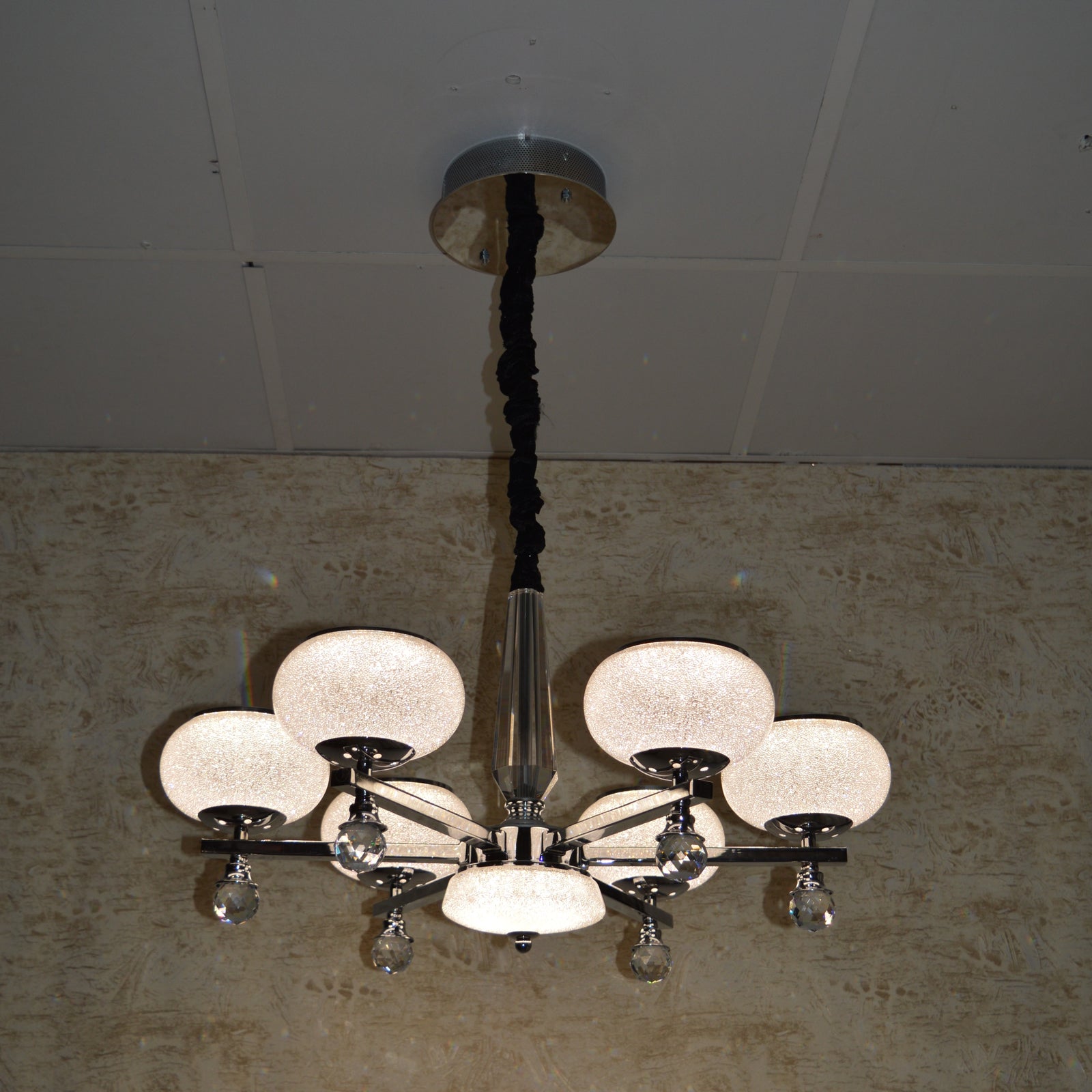 Modern Crystal LED Chandelier Ceiling Pendant – Glass Shades - Multi Variants