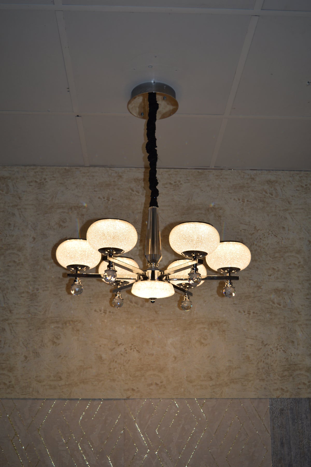 Modern Crystal LED Chandelier Ceiling Pendant – Glass Shades - Multi Variants