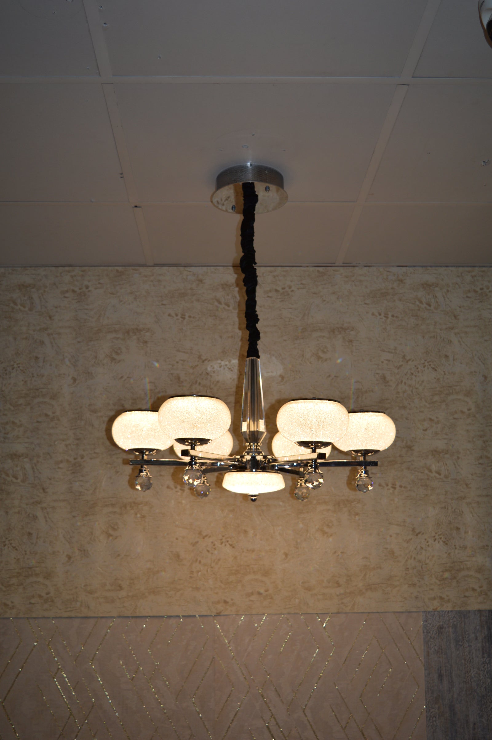 Modern Crystal LED Chandelier Ceiling Pendant – Glass Shades - Multi Variants