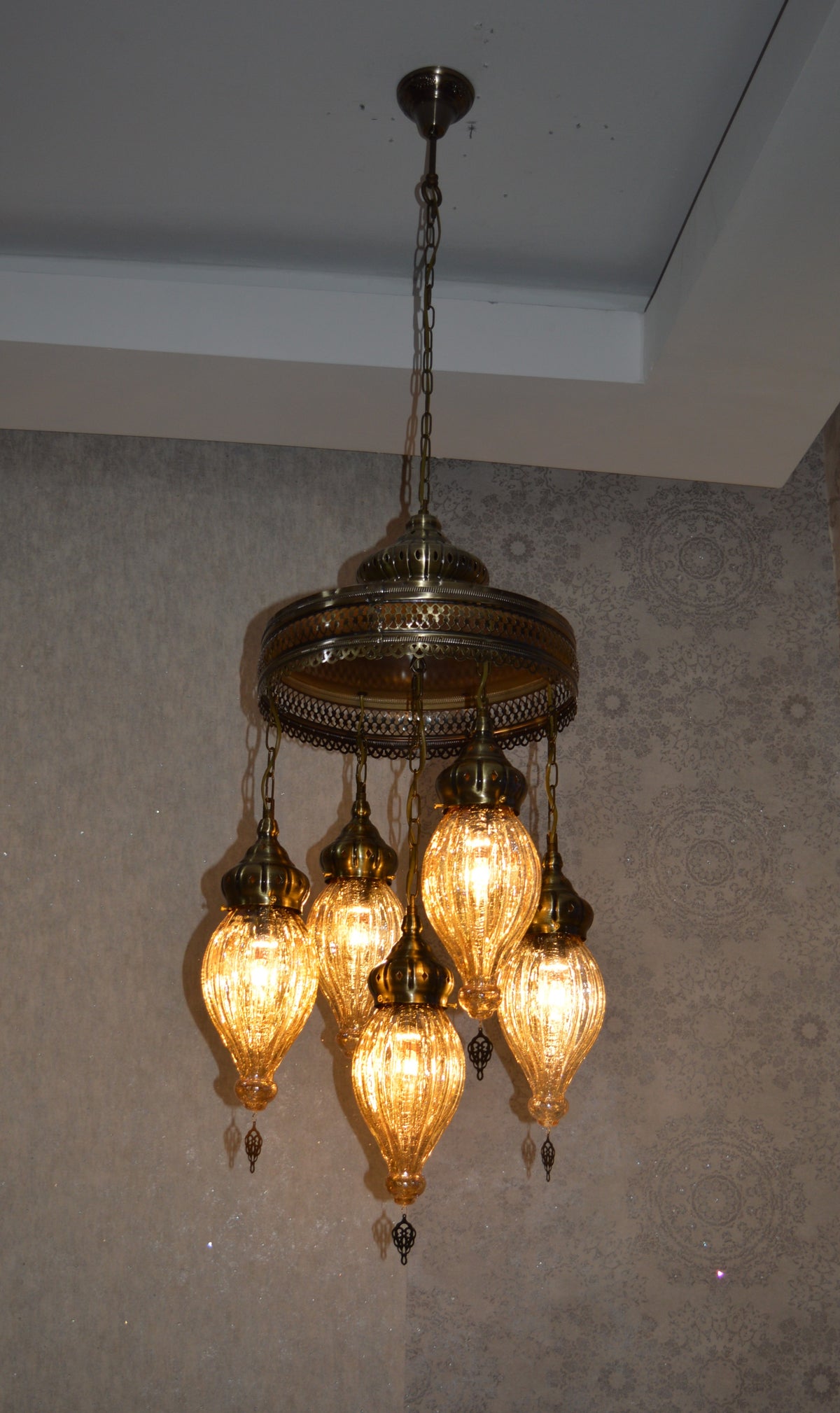 Turkish Gold Tinted Shades Modern Pendant Ceiling Lights – ZQC048/5