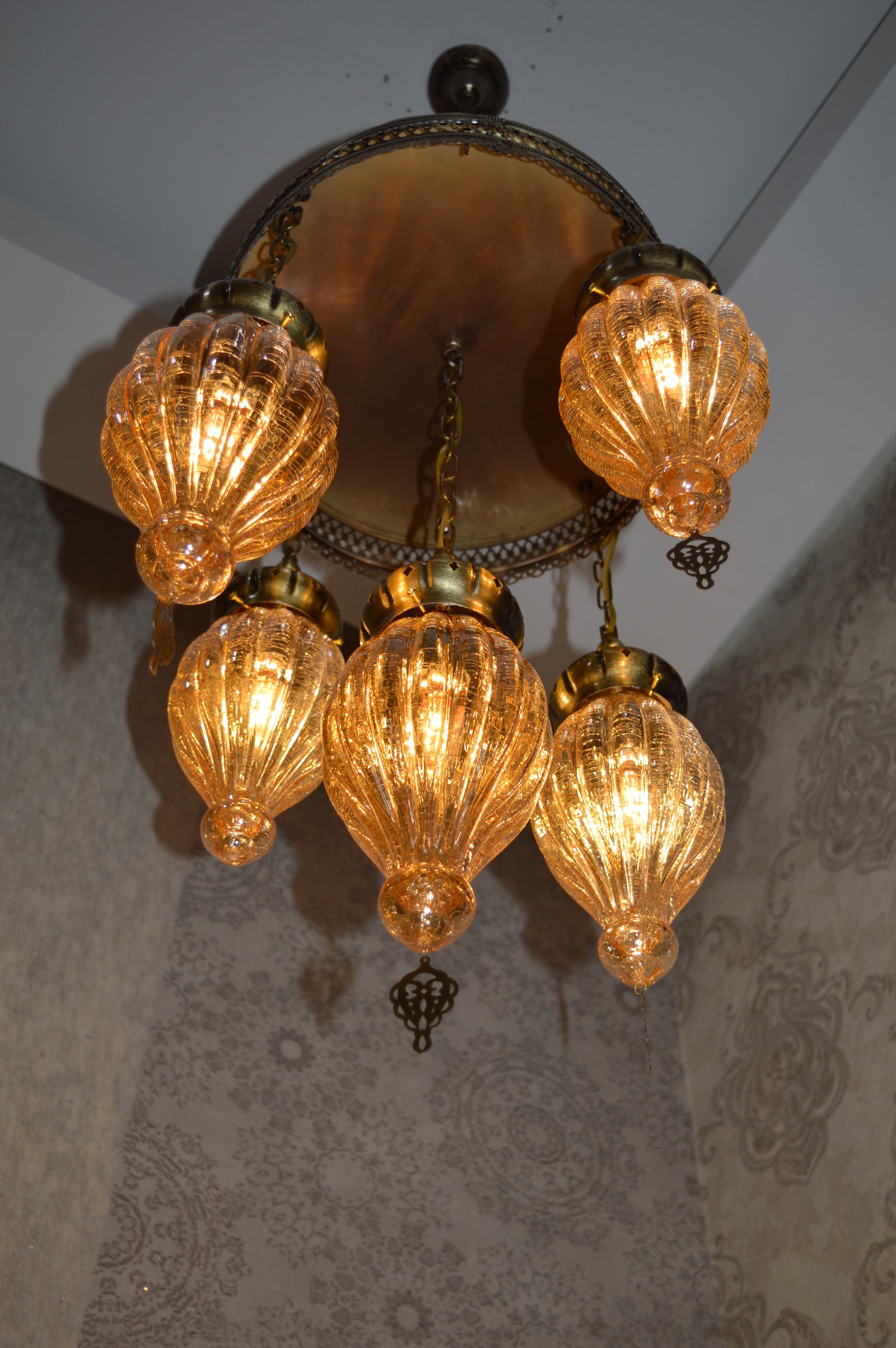 Turkish Gold Tinted Shades Modern Pendant Ceiling Lights – ZQC048/5