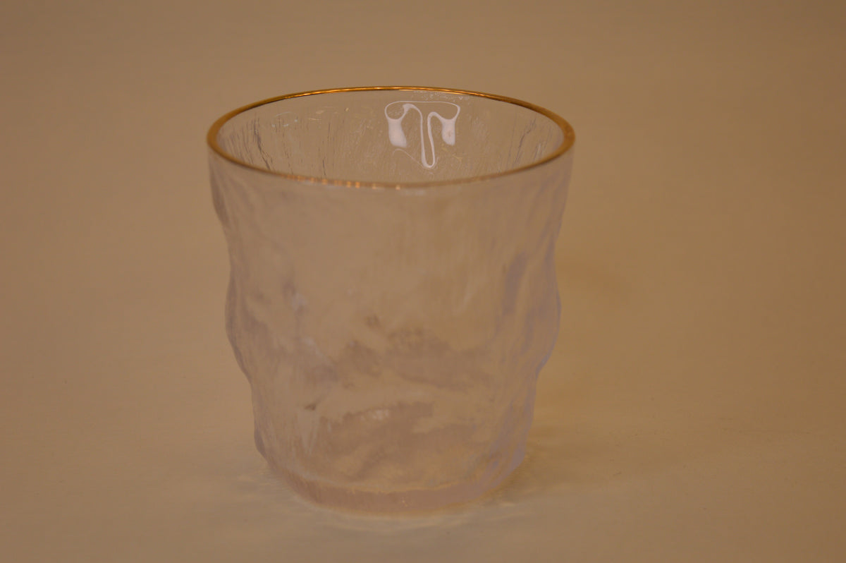 Wavy Bowls with gold edge in two different sizes with matching set of 6pcs glasses